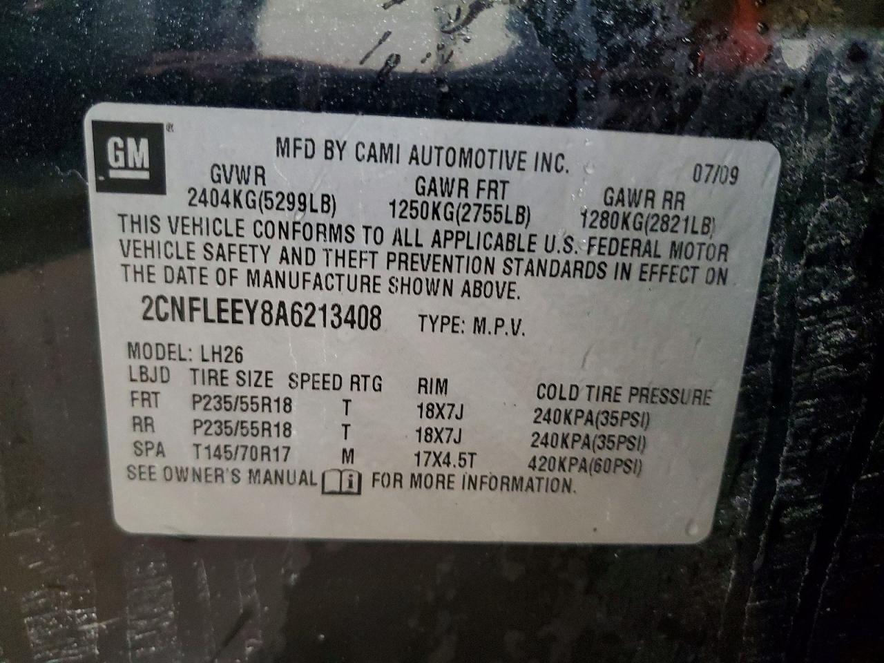 2010 Chevrolet Equinox Lt Black vin: 2CNFLEEY8A6213408