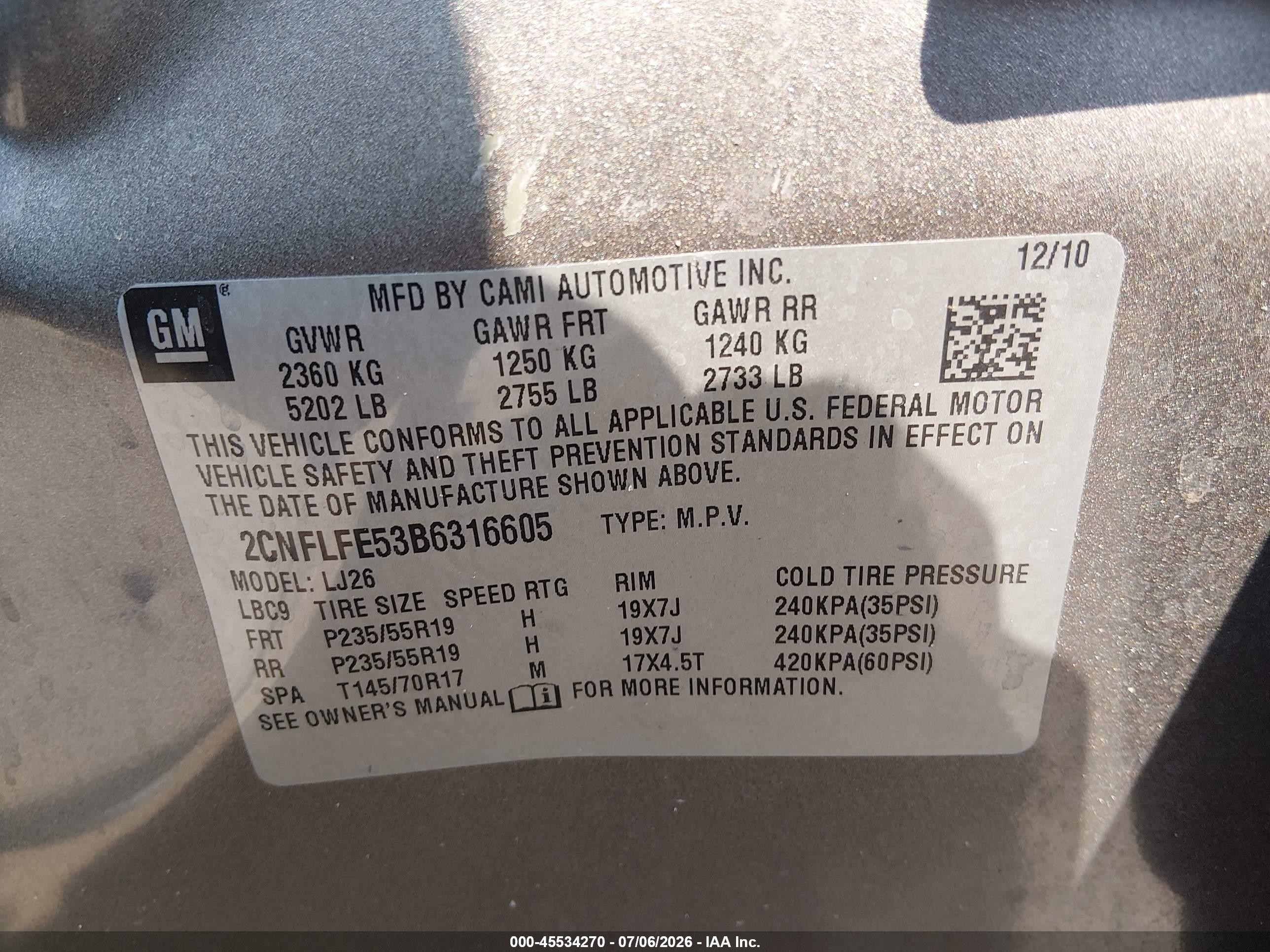 2011 Chevrolet Equinox Ltz Pewter vin: 2CNFLFE53B6316605