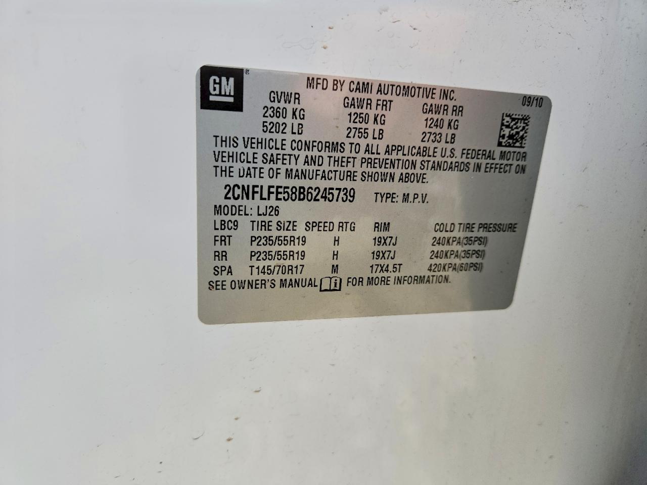 2011 Chevrolet Equinox Ltz White vin: 2CNFLFE58B6245739