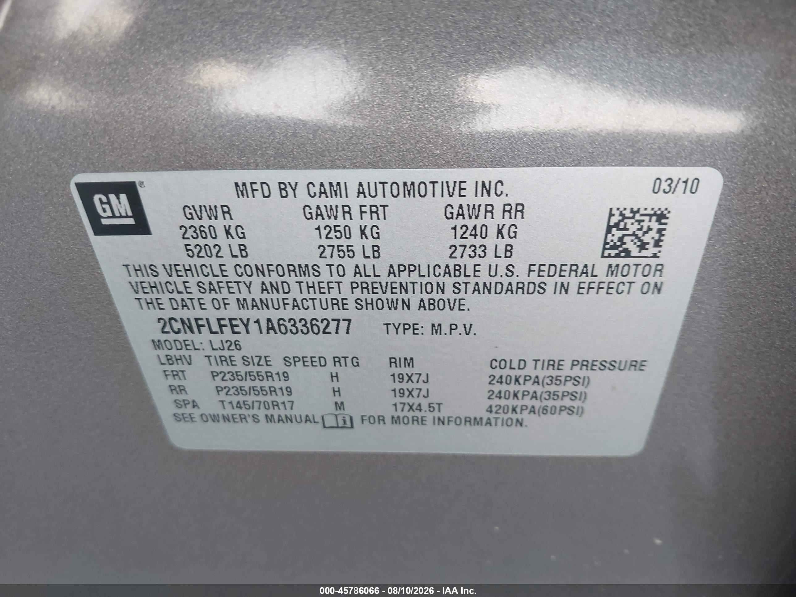 2010 Chevrolet Equinox Ltz Gray vin: 2CNFLFEY1A6336277