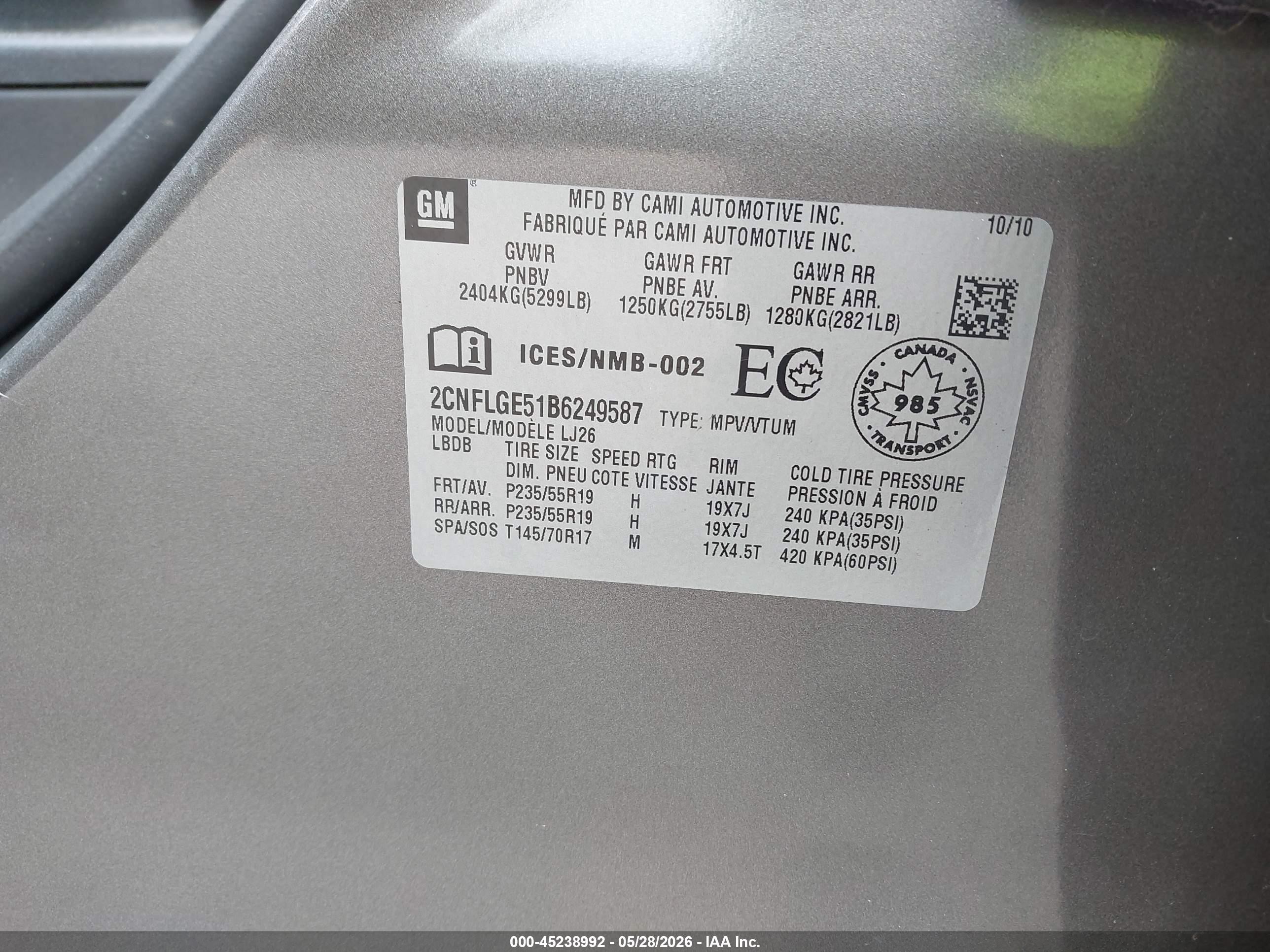 2011 Chevrolet Equinox Ltz Gray vin: 2CNFLGE51B6249587