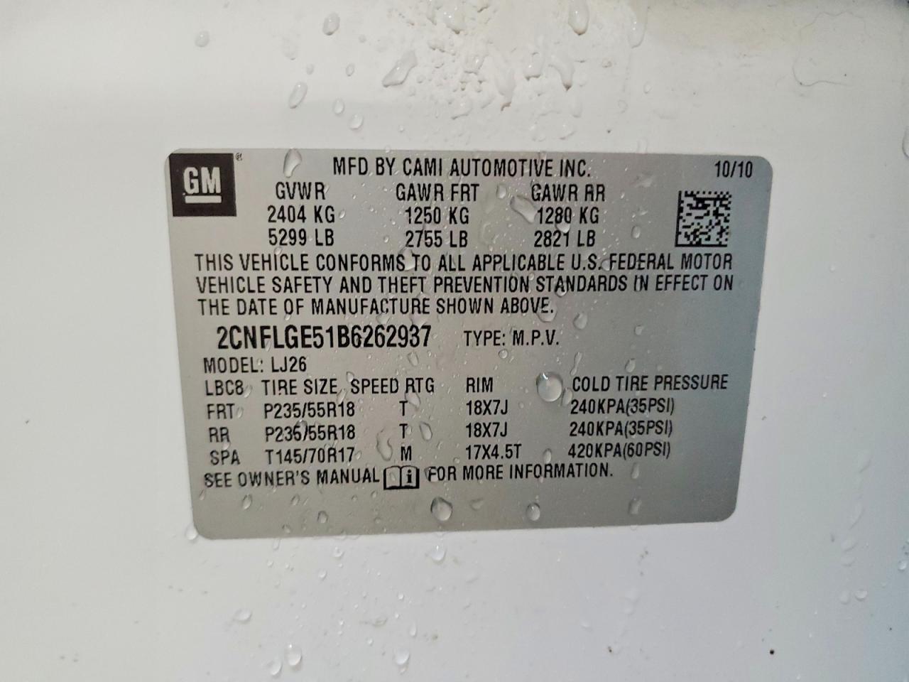 2011 Chevrolet Equinox Ltz White vin: 2CNFLGE51B6262937