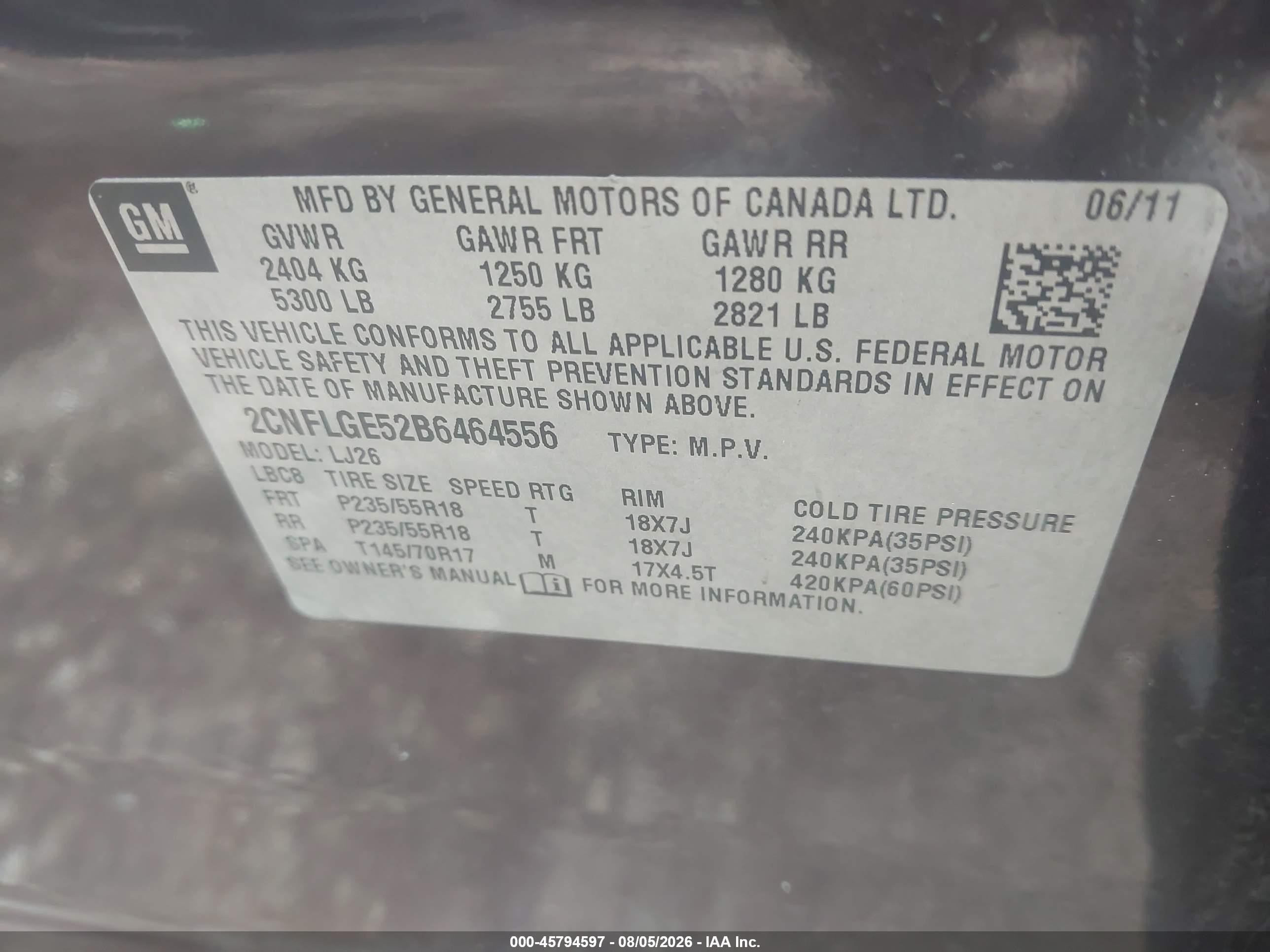 2011 Chevrolet Equinox Ltz Brown vin: 2CNFLGE52B6464556