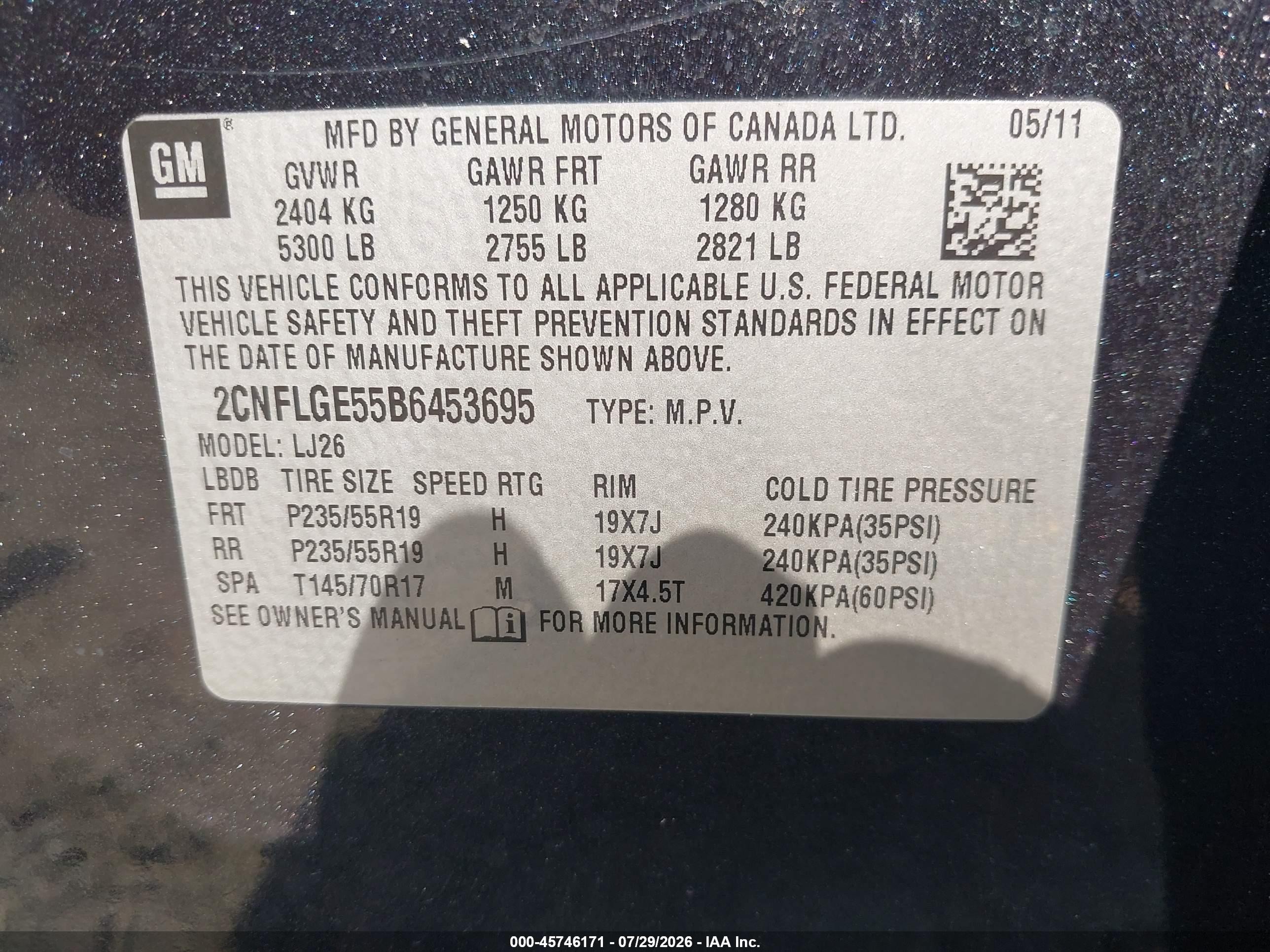2011 Chevrolet Equinox Ltz Black vin: 2CNFLGE55B6453695