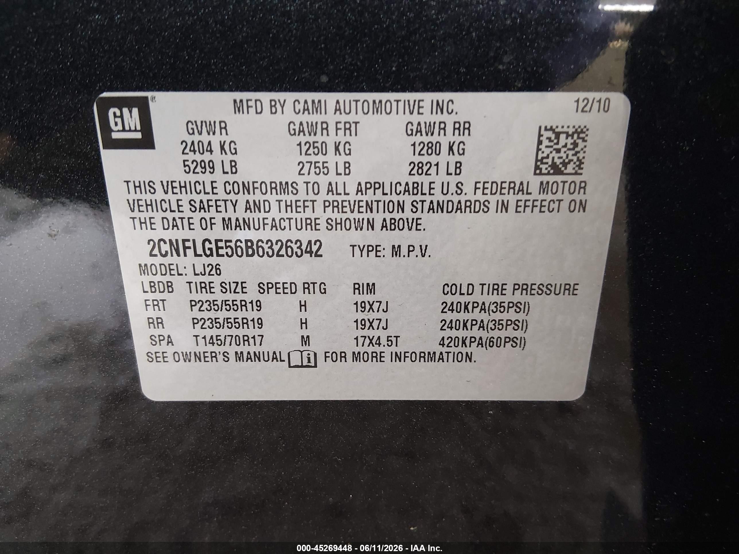 2011 Chevrolet Equinox Ltz Black vin: 2CNFLGE56B6326342