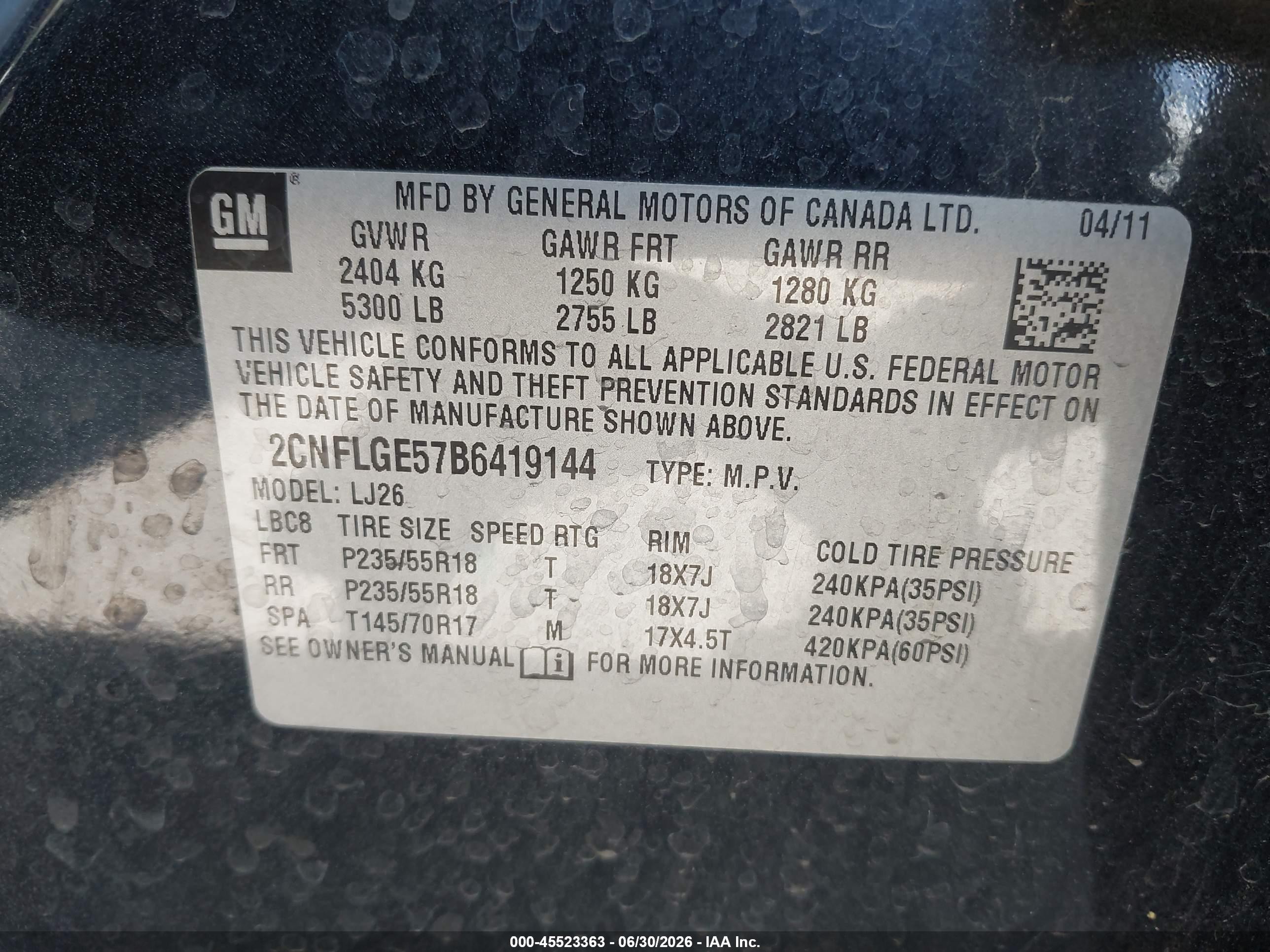 2011 Chevrolet Equinox Ltz Black vin: 2CNFLGE57B6419144