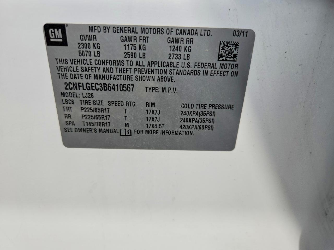 2011 Chevrolet Equinox Ltz White vin: 2CNFLGEC3B6410567