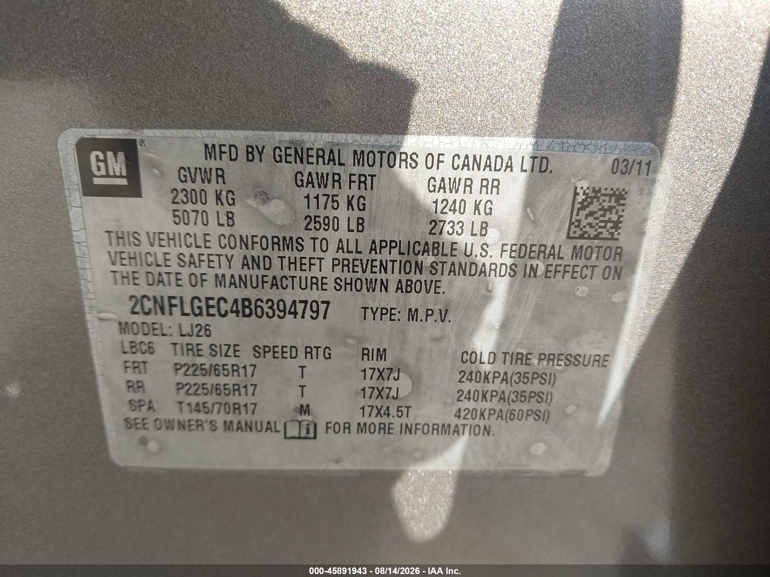 2011 Chevrolet Equinox Ltz Gray vin: 2CNFLGEC4B6394797