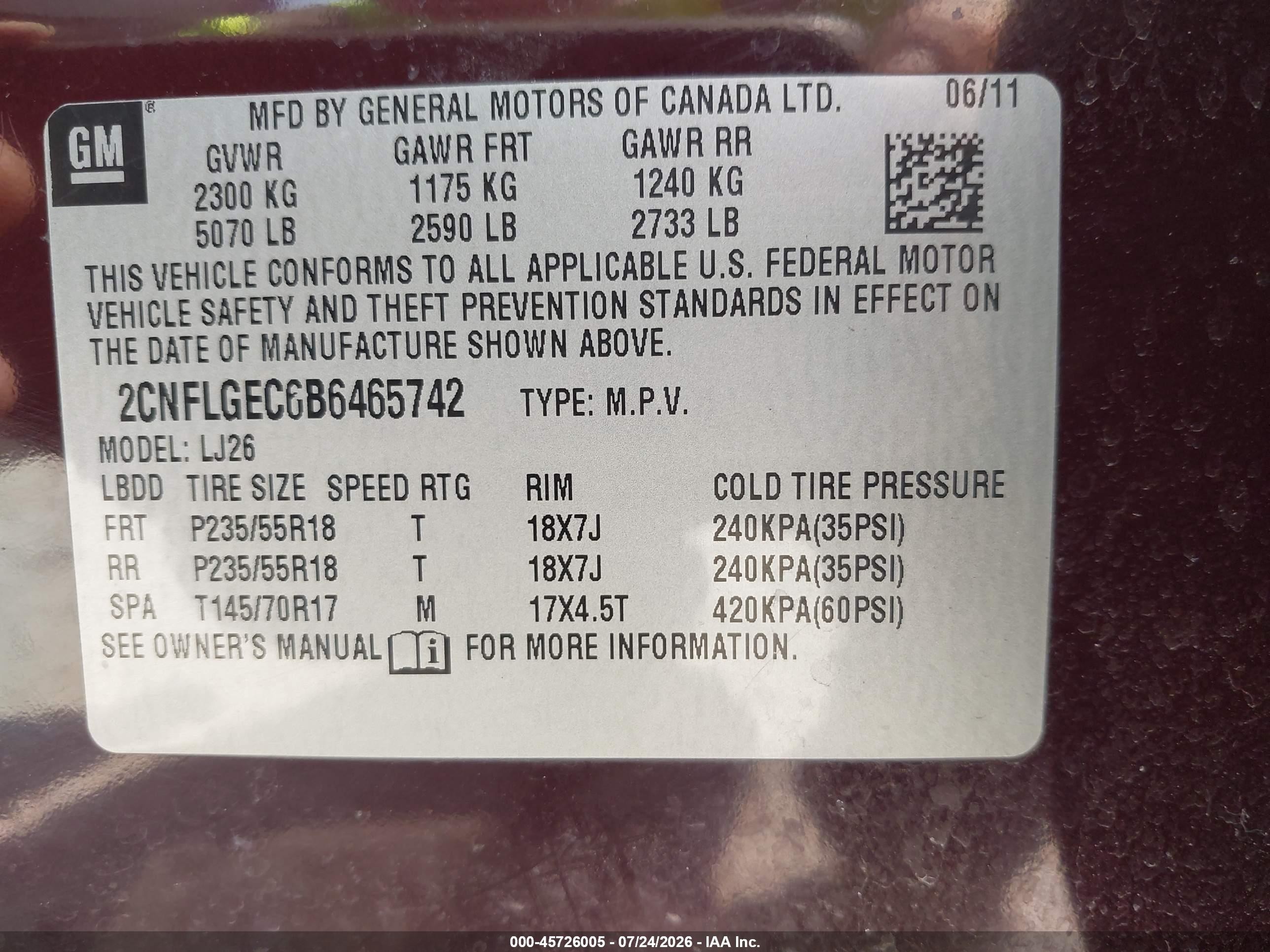 2011 Chevrolet Equinox Ltz Maroon vin: 2CNFLGEC6B6465742