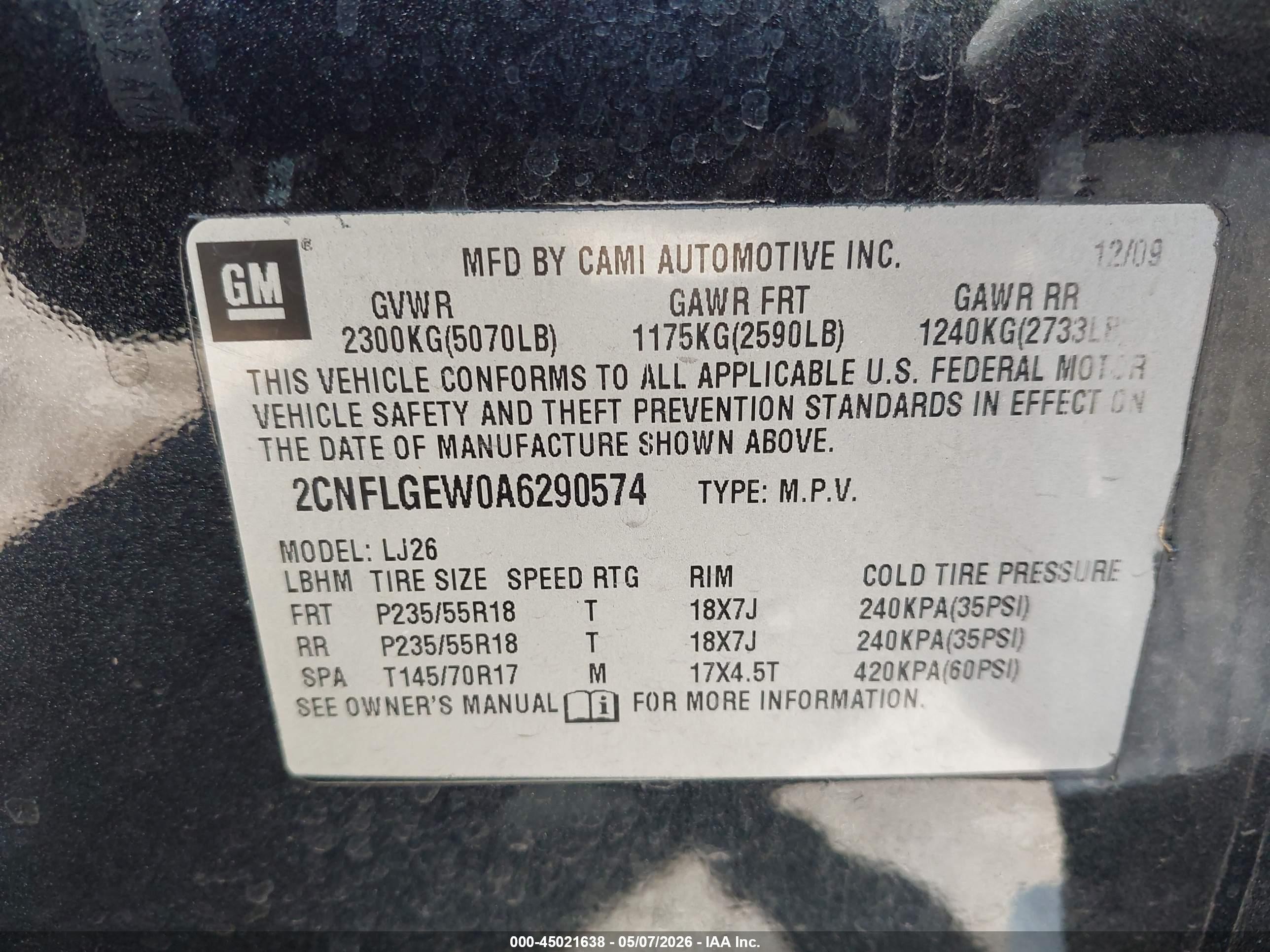 2010 Chevrolet Equinox Ltz Black vin: 2CNFLGEW0A6290574