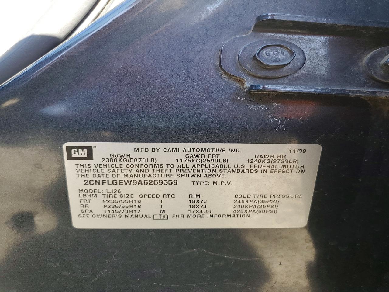 2010 Chevrolet Equinox Ltz Серый vin: 2CNFLGEW9A6269559