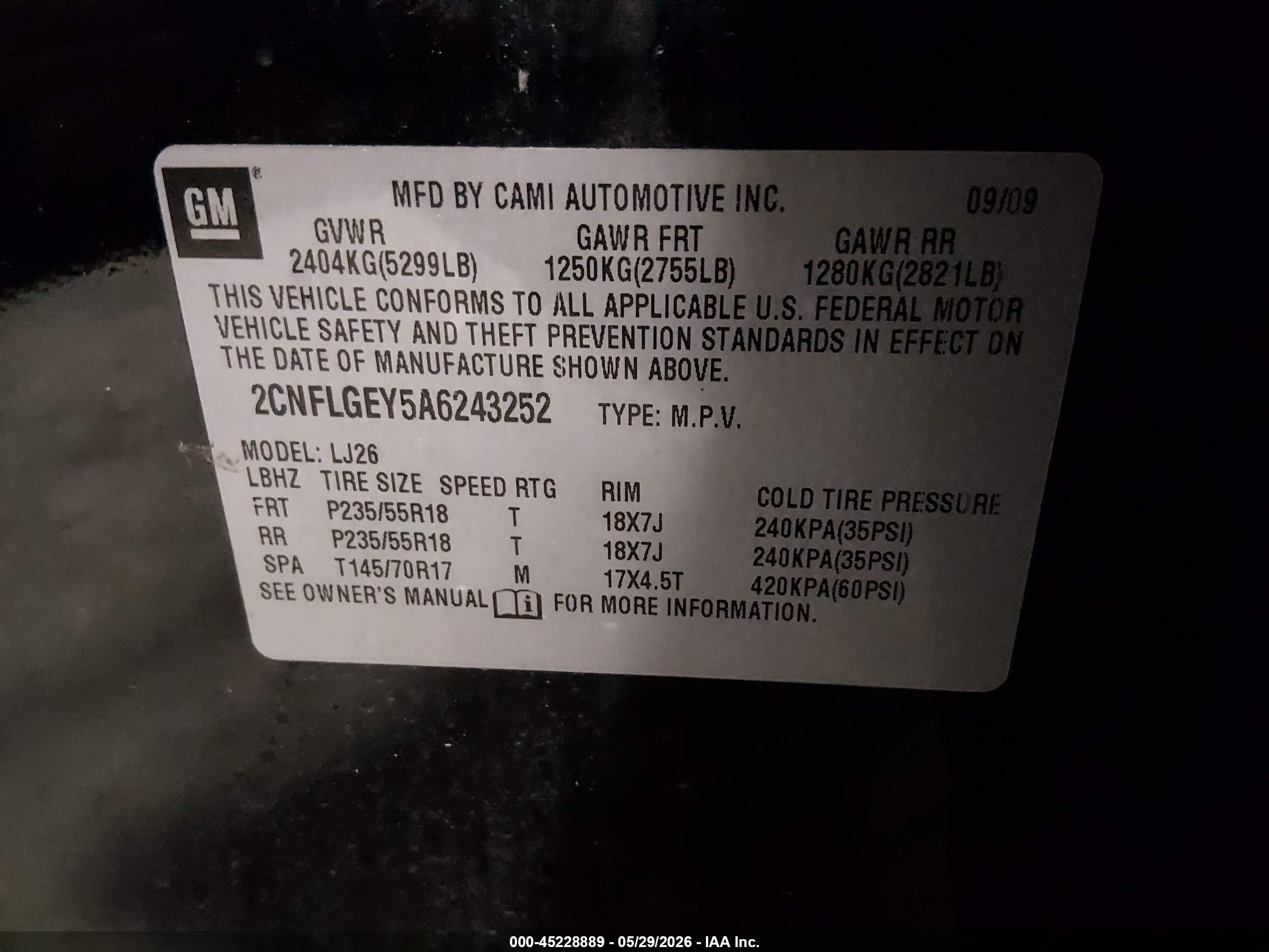 2010 Chevrolet Equinox Ltz Black vin: 2CNFLGEY5A6243252