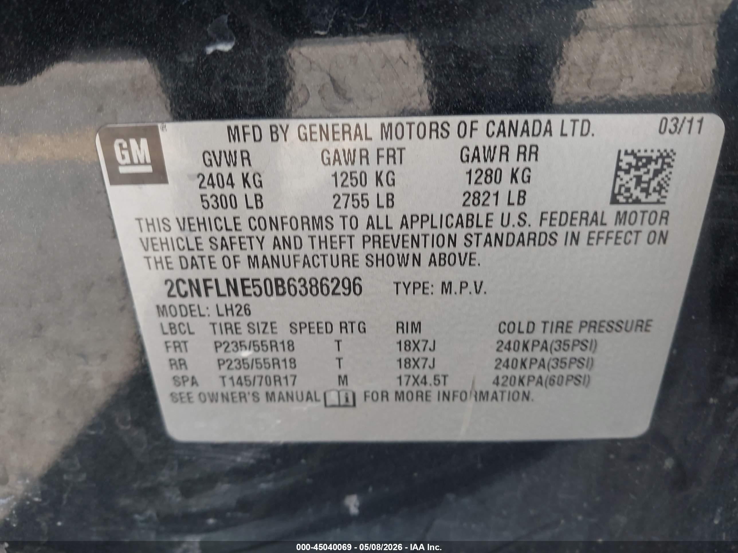 2011 Chevrolet Equinox 2lt Черный vin: 2CNFLNE50B6386296