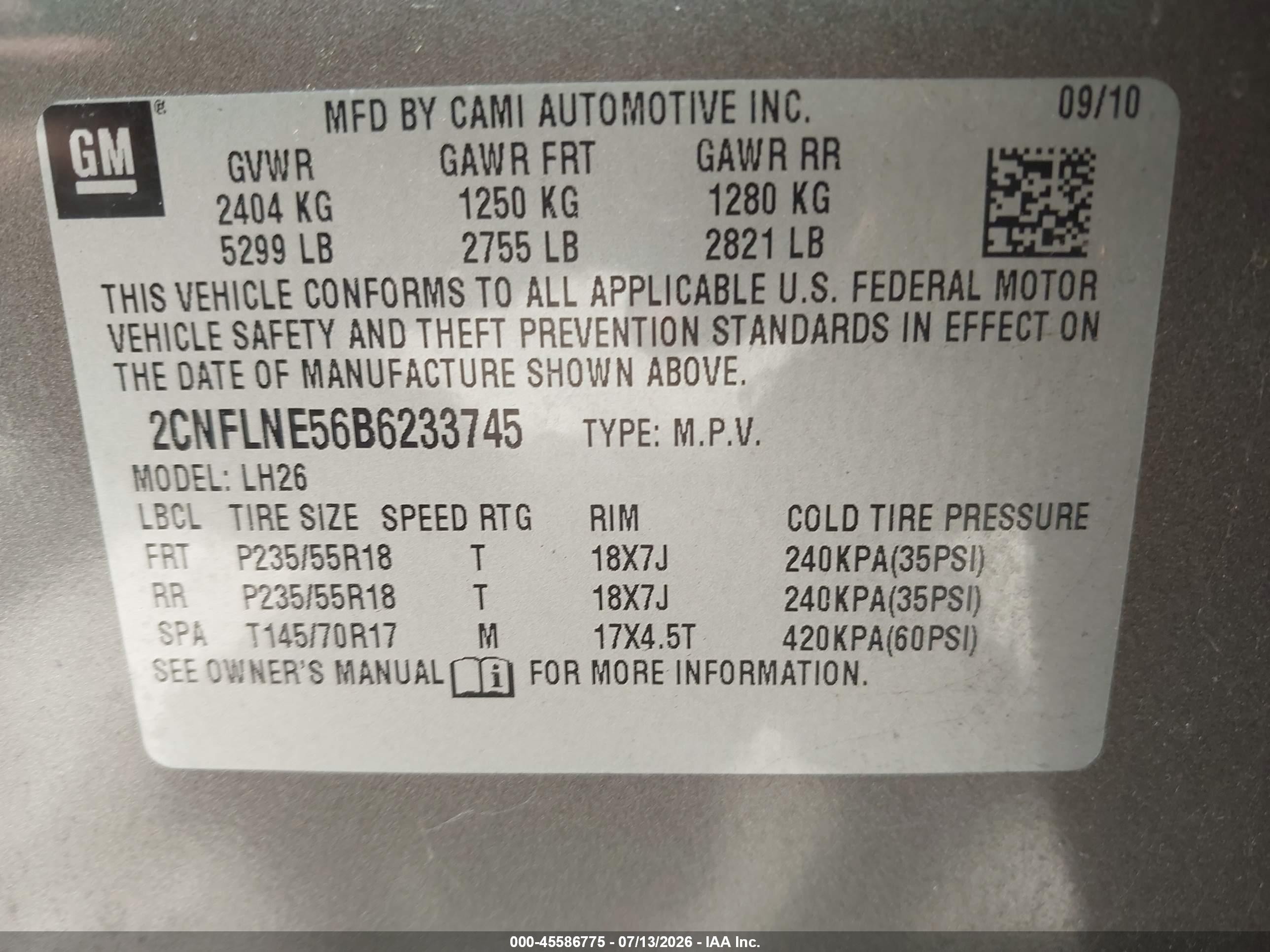 2011 Chevrolet Equinox Lt W/2lt Brown vin: 2CNFLNE56B6233745