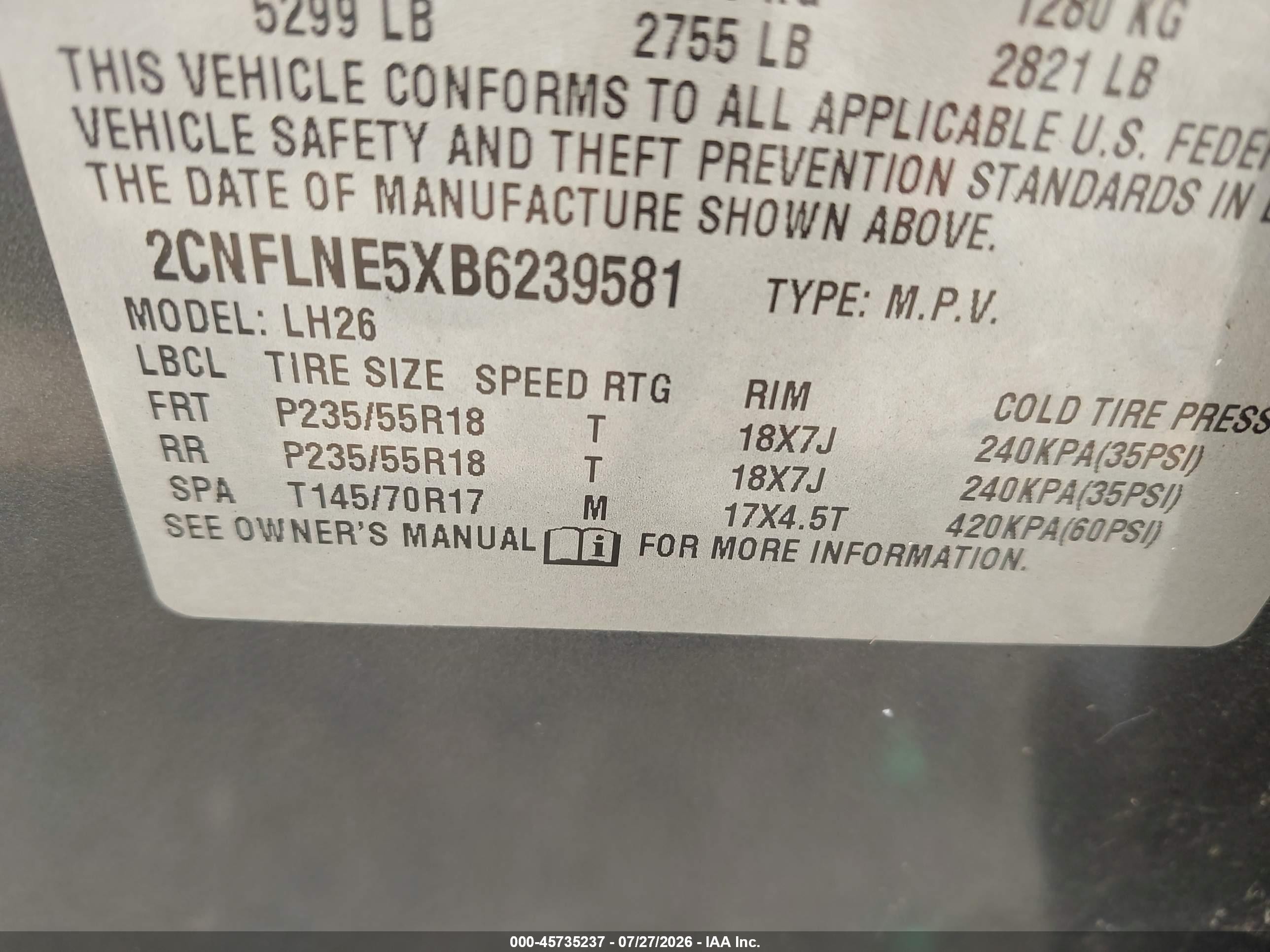 2011 Chevrolet Equinox Lt W/2lt Gray vin: 2CNFLNE5XB6239581