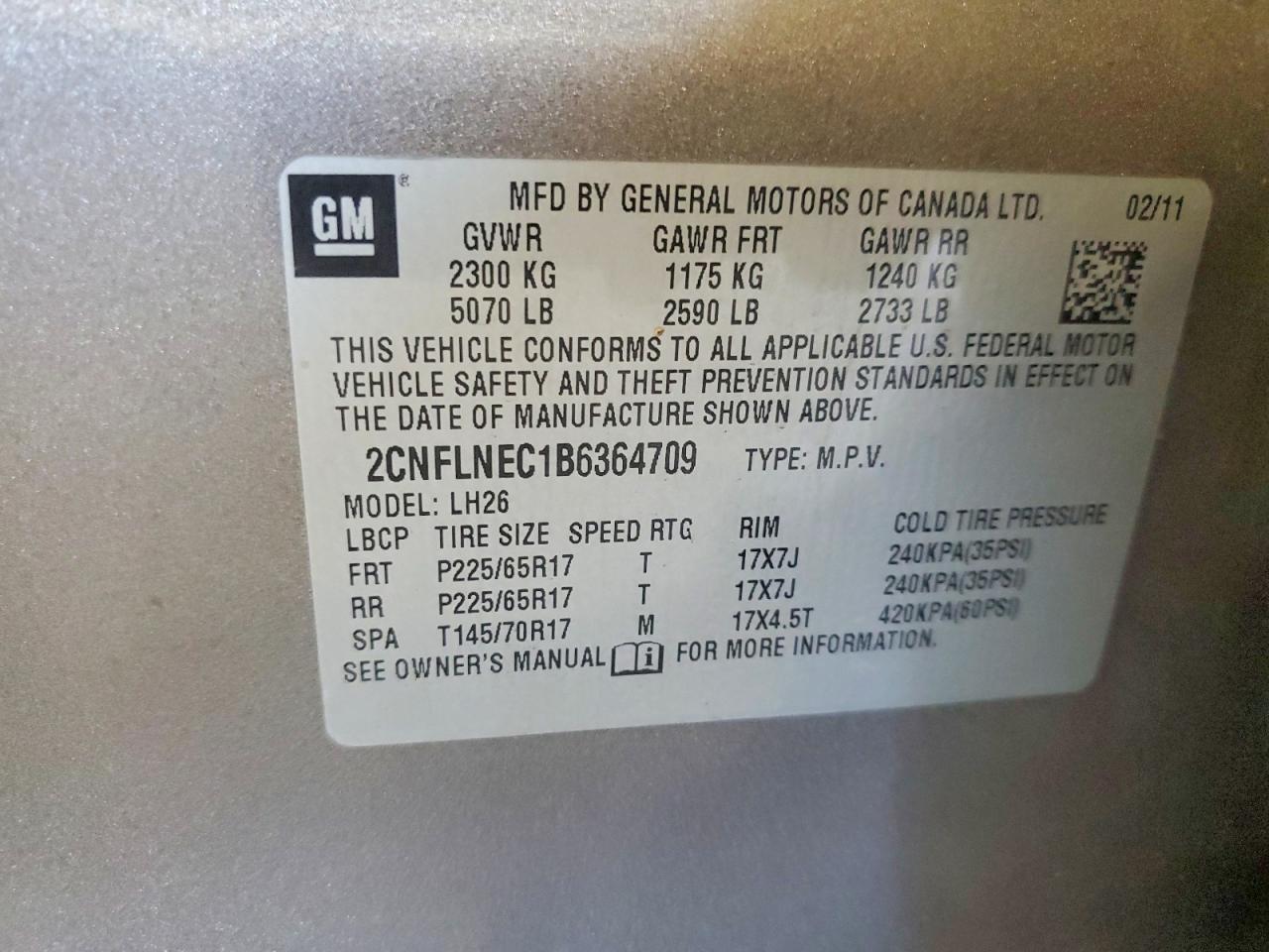 2011 Chevrolet Equinox Lt Gray vin: 2CNFLNEC1B6364709