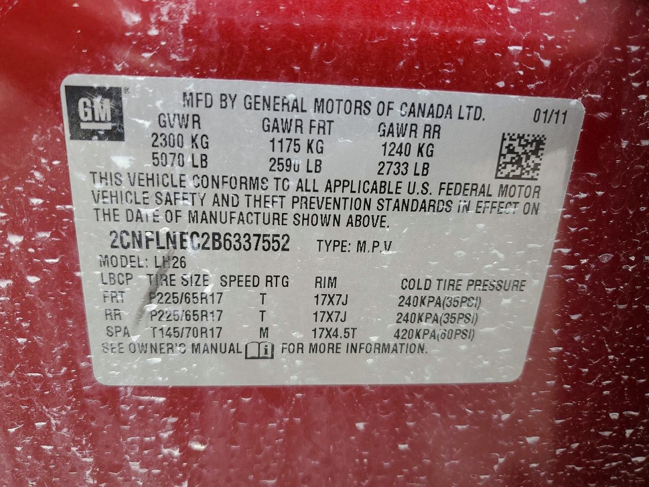 2011 Chevrolet Equinox Lt Maroon vin: 2CNFLNEC2B6337552