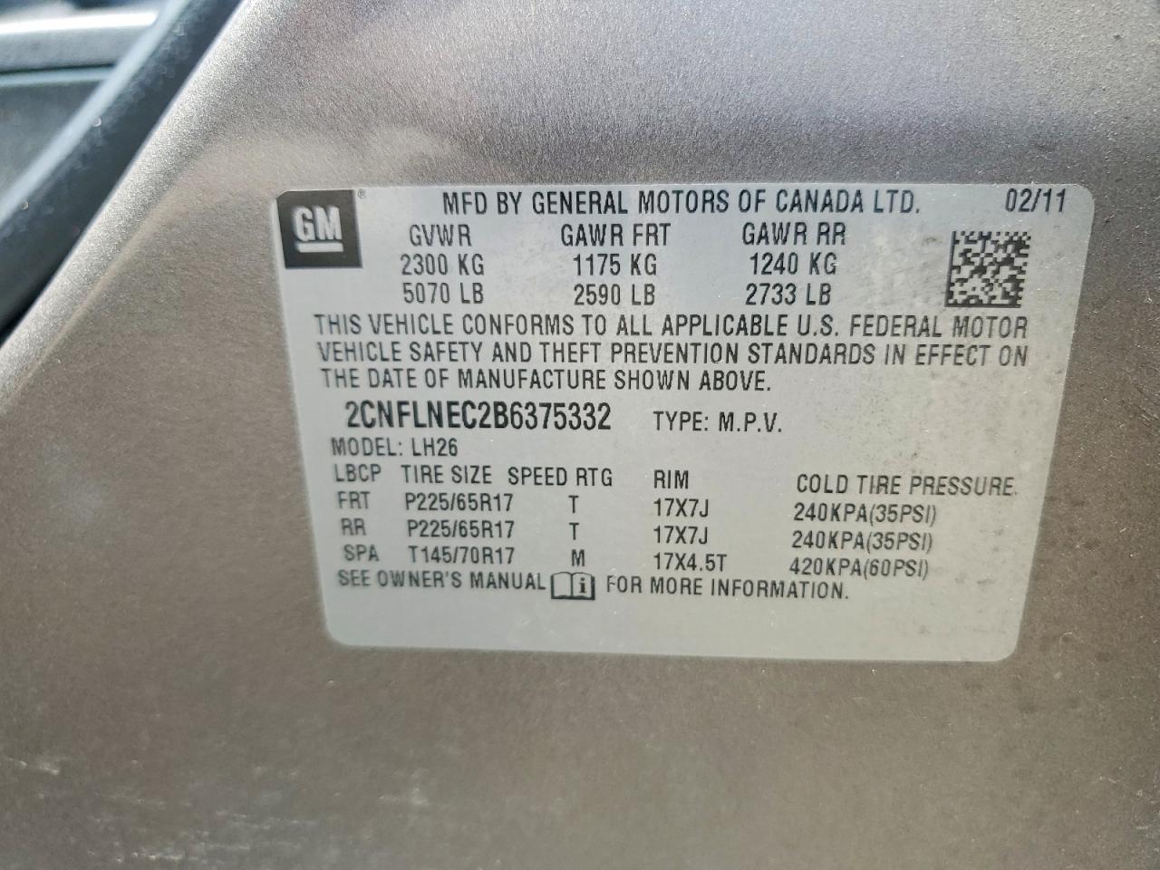 2011 Chevrolet Equinox Lt Gray vin: 2CNFLNEC2B6375332