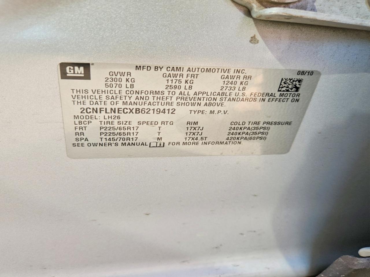 2011 Chevrolet Equinox Lt Серебряный vin: 2CNFLNECXB6219412