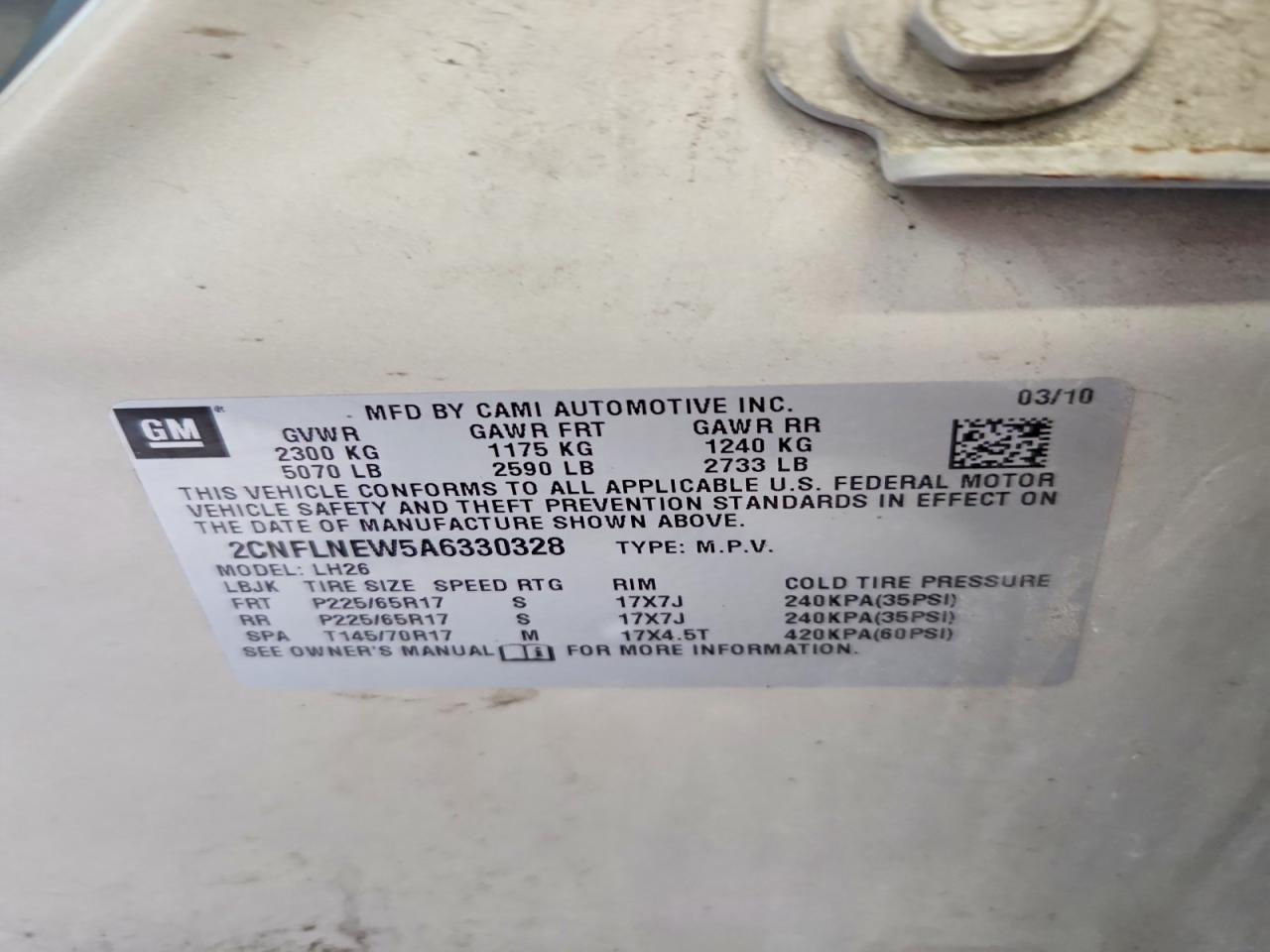 2010 Chevrolet Equinox Lt Cream vin: 2CNFLNEW5A6330328