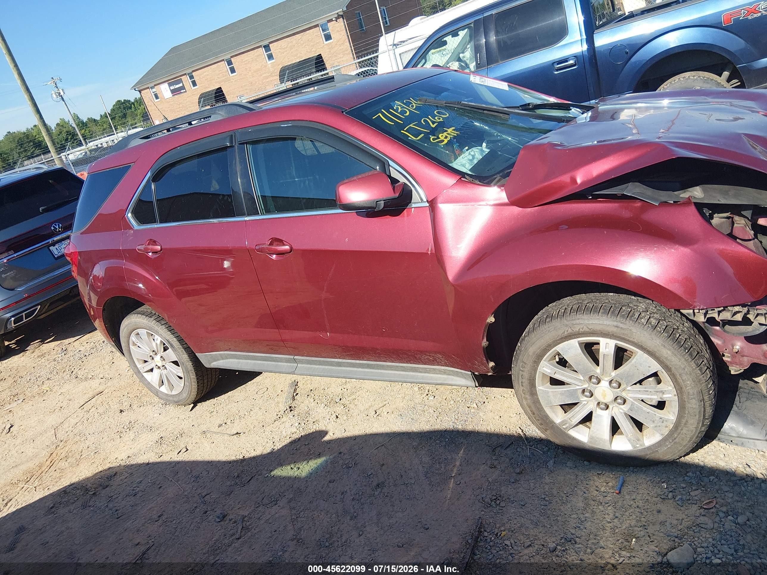 2010 Chevrolet Equinox Lt Red vin: 2CNFLNEY2A6355186