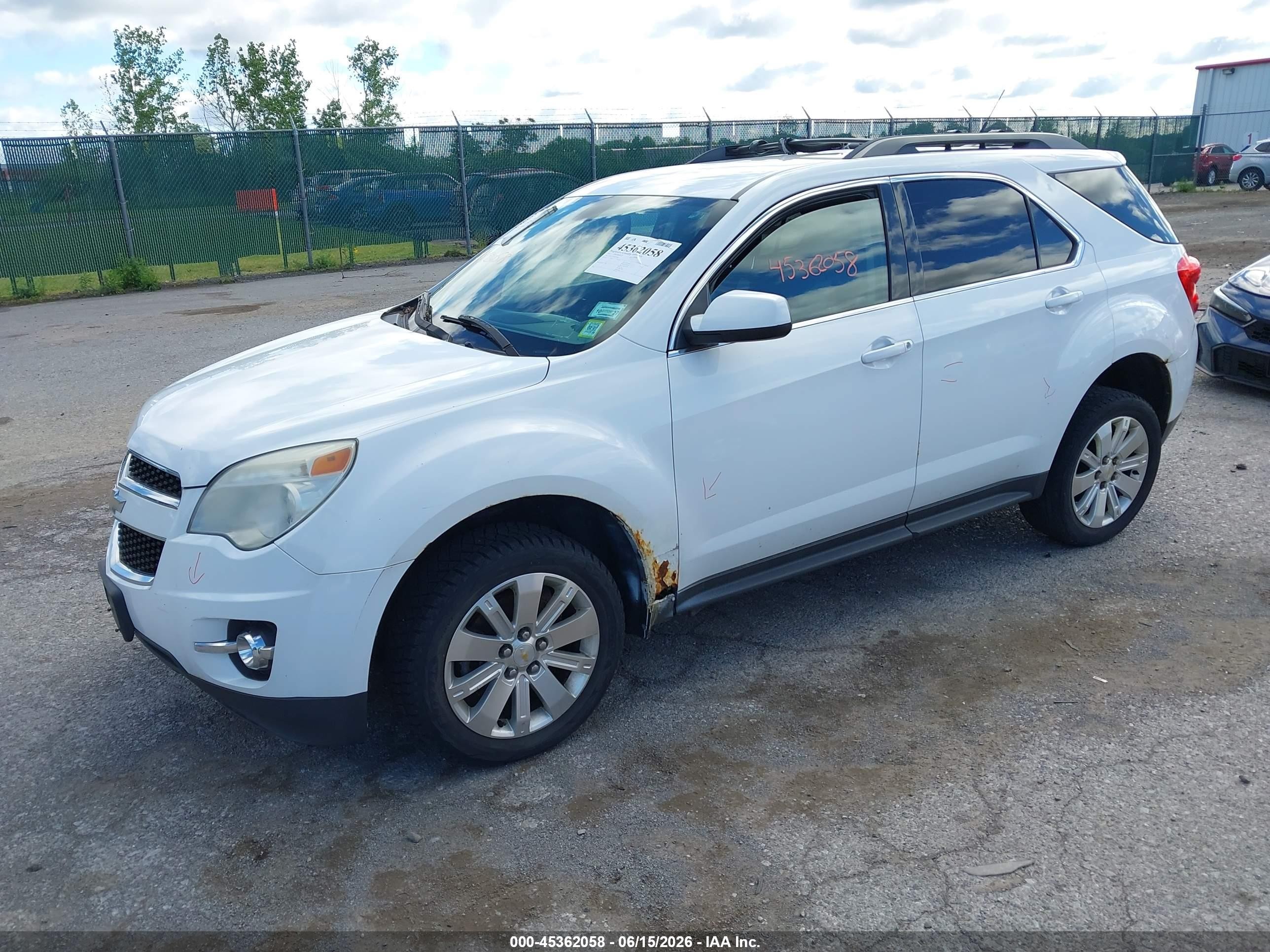 2011 Chevrolet Equinox Lt W/2lt White vin: 2CNFLPE55B6410622