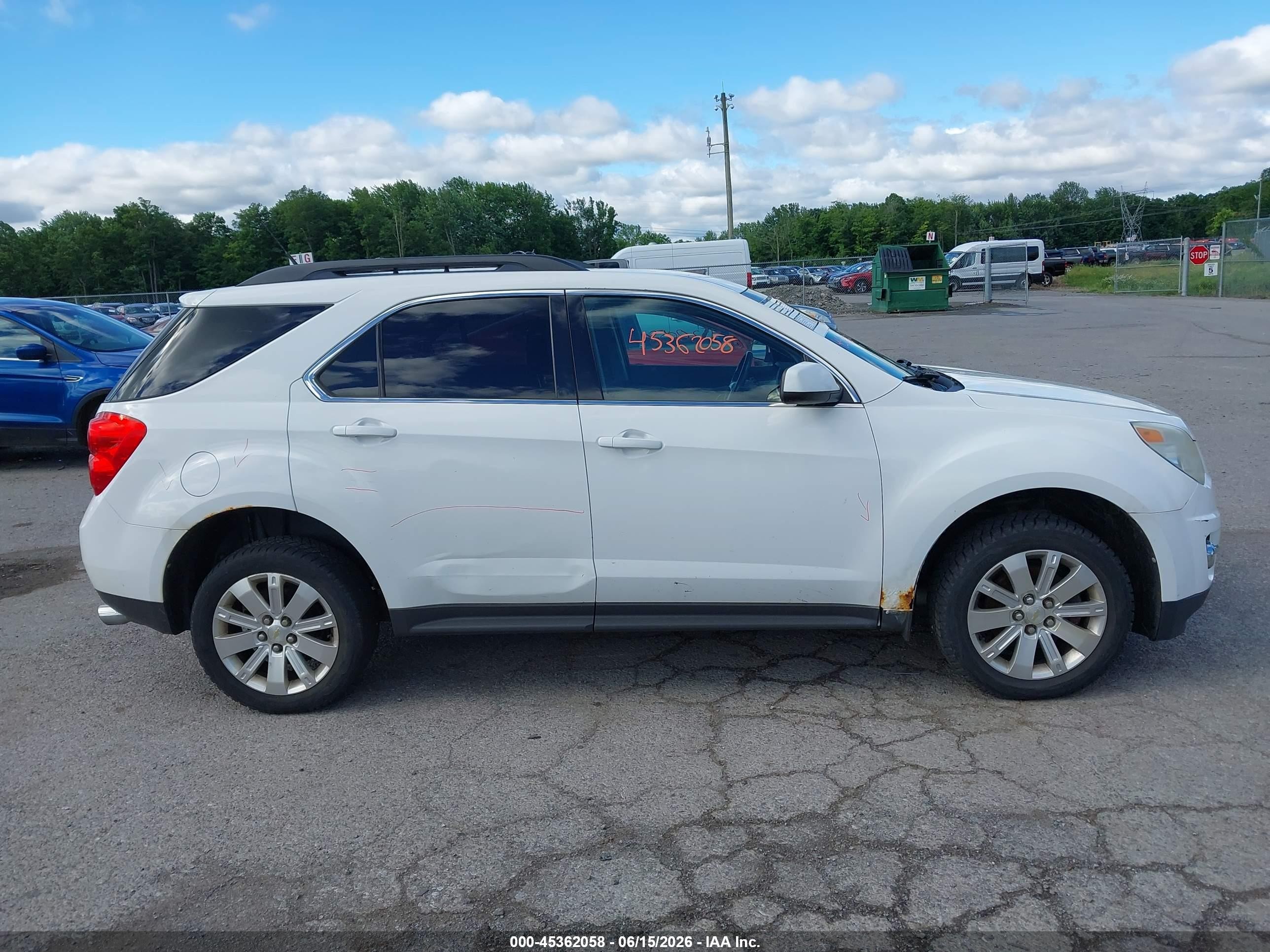 2011 Chevrolet Equinox Lt W/2lt White vin: 2CNFLPE55B6410622
