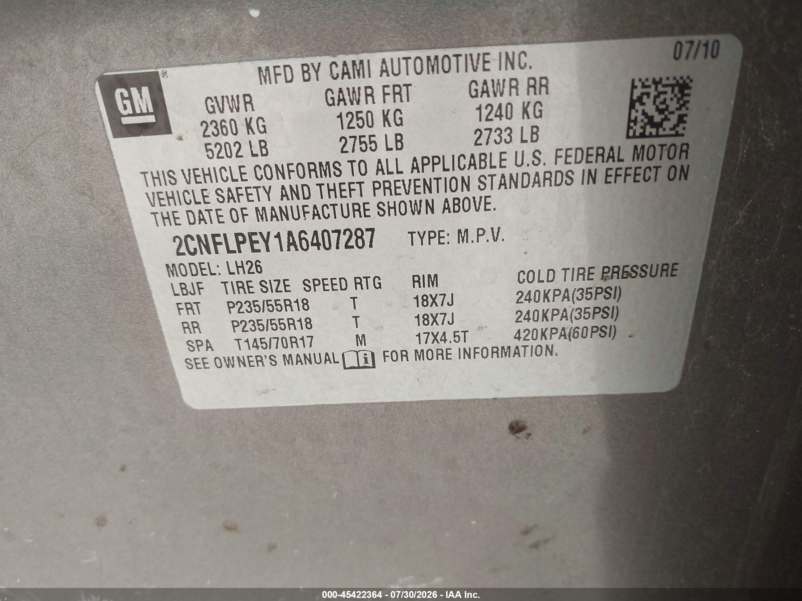 2010 Chevrolet Equinox Lt Gray vin: 2CNFLPEY1A6407287