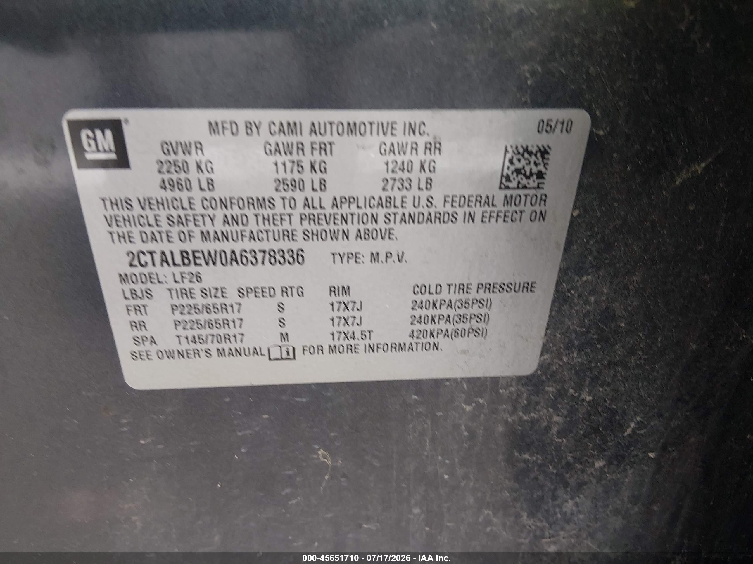 2010 Gmc Terrain Sle-1 Gray vin: 2CTALBEW0A6378336
