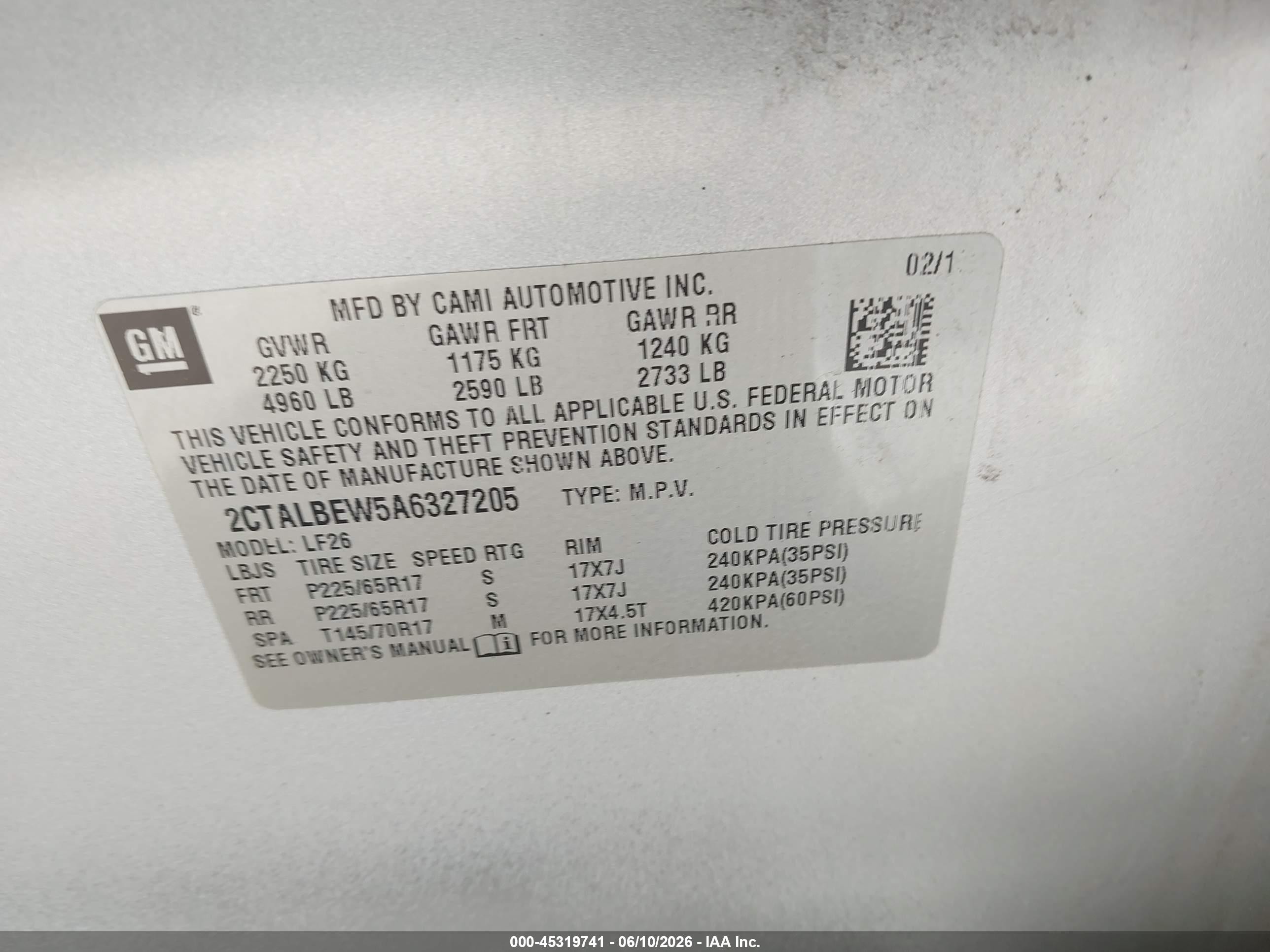 2010 Gmc Terrain Sle-1 Серебряный vin: 2CTALBEW5A6327205