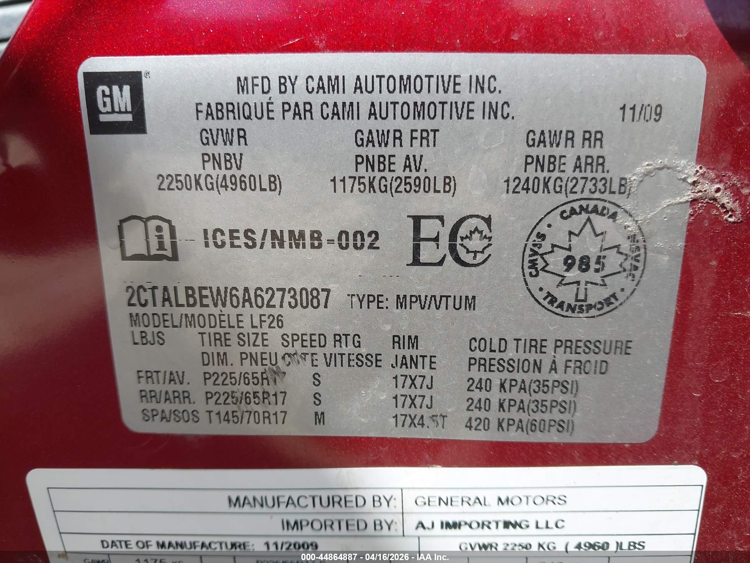 2010 Gmc Terrain Sle-1 Maroon vin: 2CTALBEW6A6273087