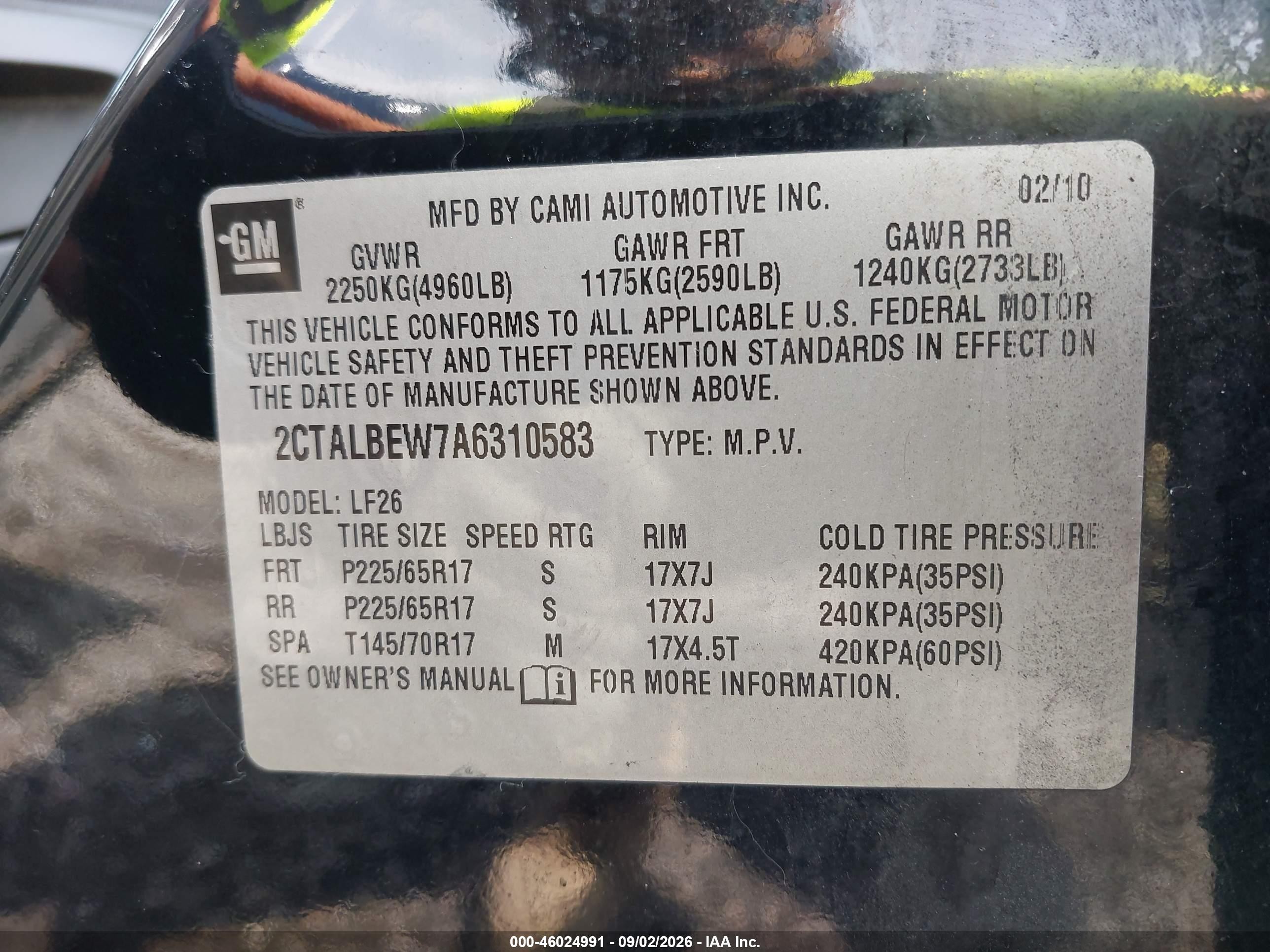 2010 Gmc Terrain Sle-1 Black vin: 2CTALBEW7A6310583