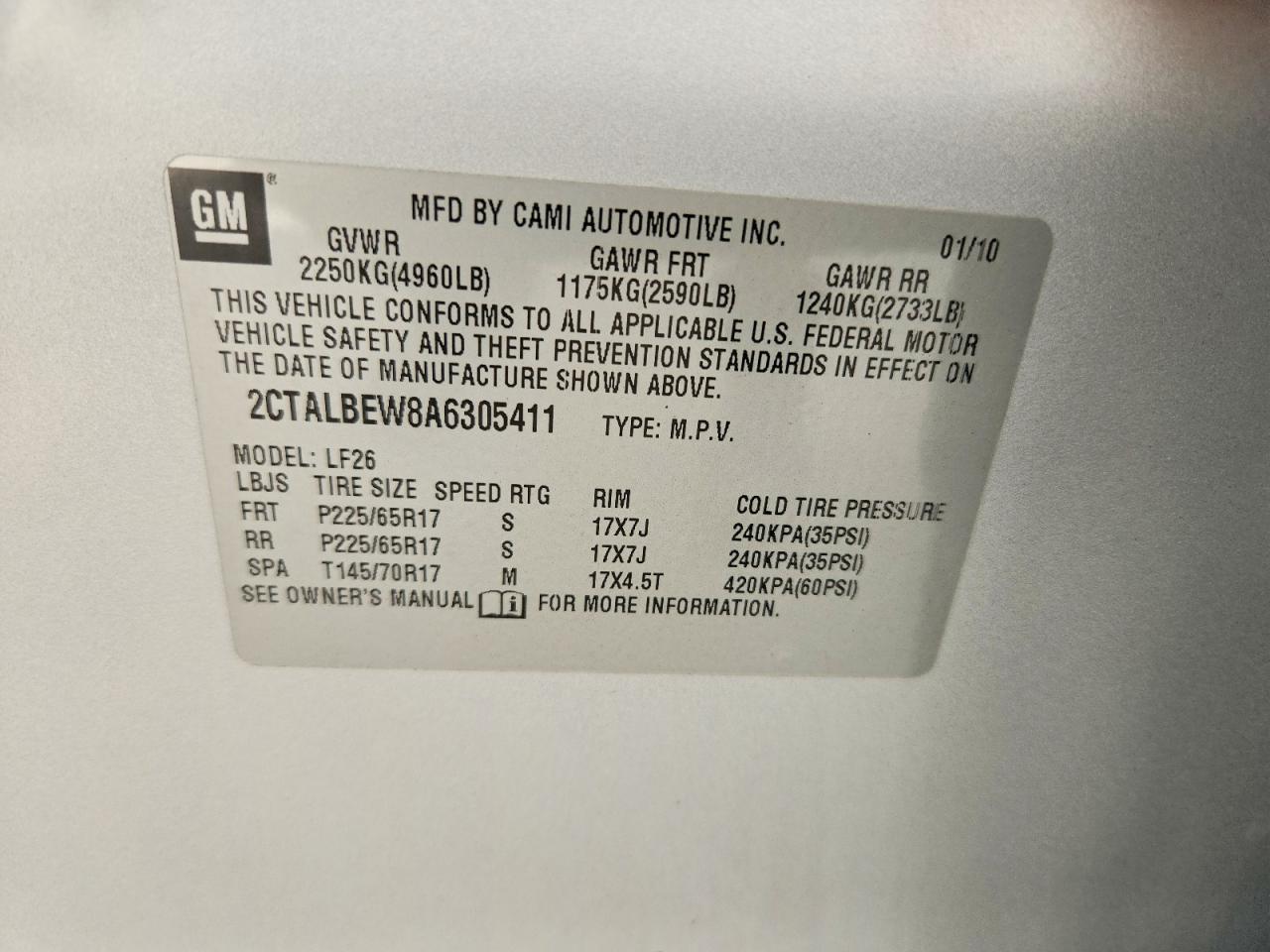 2010 Gmc Terrain Sle Silver vin: 2CTALBEW8A6305411