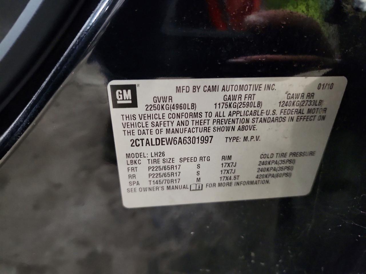 2010 Gmc Terrain Sle Black vin: 2CTALDEW6A6301997