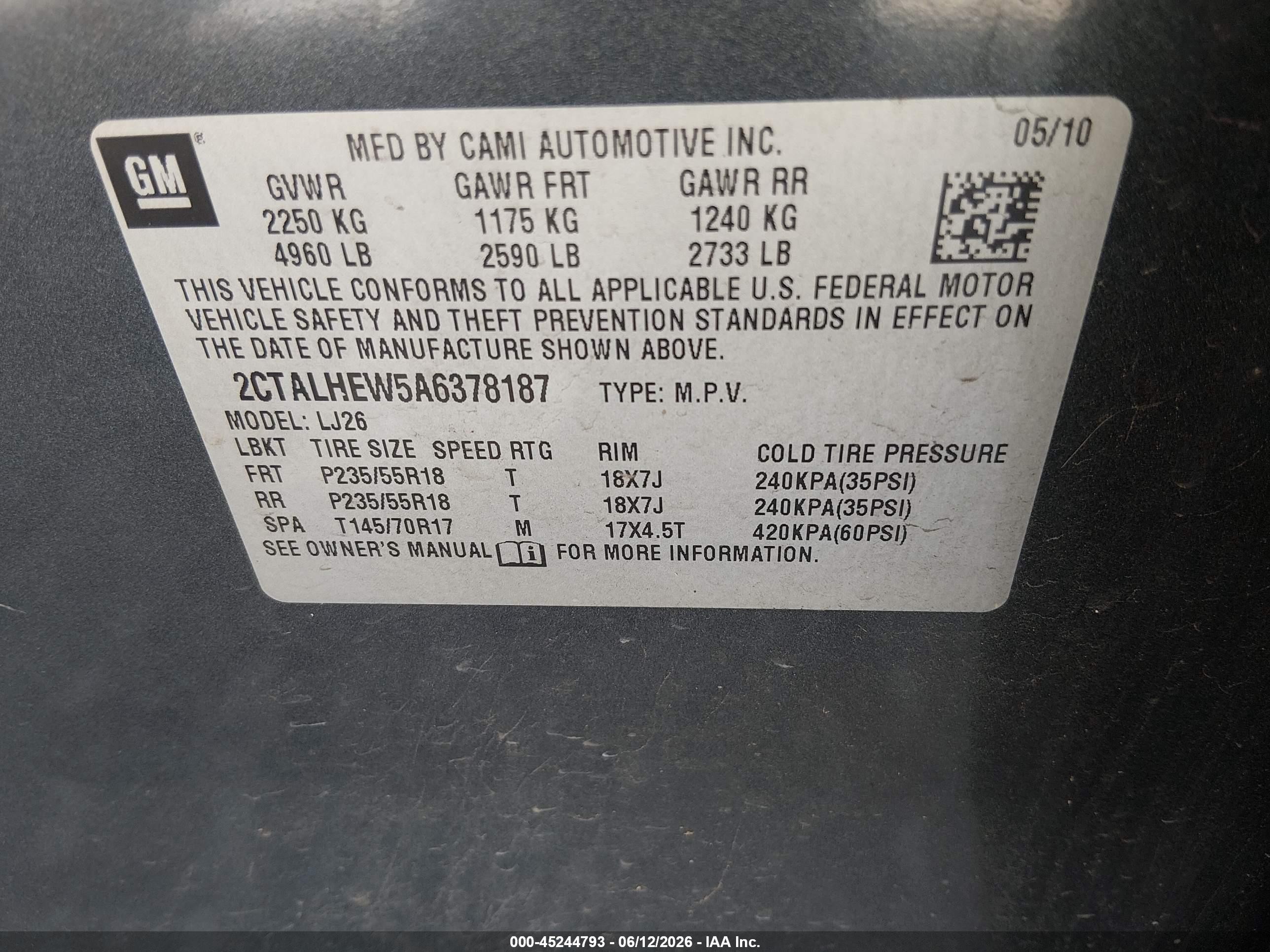2010 Gmc Terrain Slt-2 Black vin: 2CTALHEW5A6378187