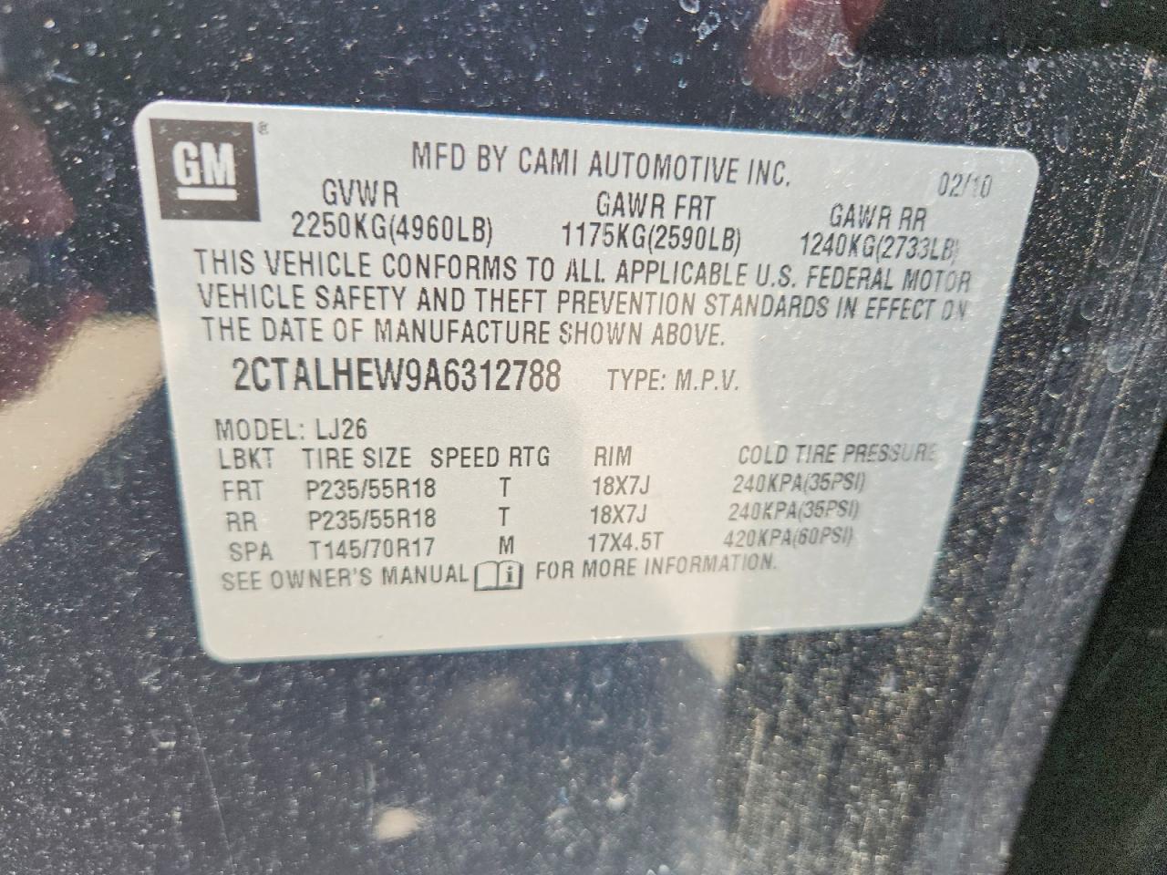 2010 Gmc Terrain Slt Черный vin: 2CTALHEW9A6312788