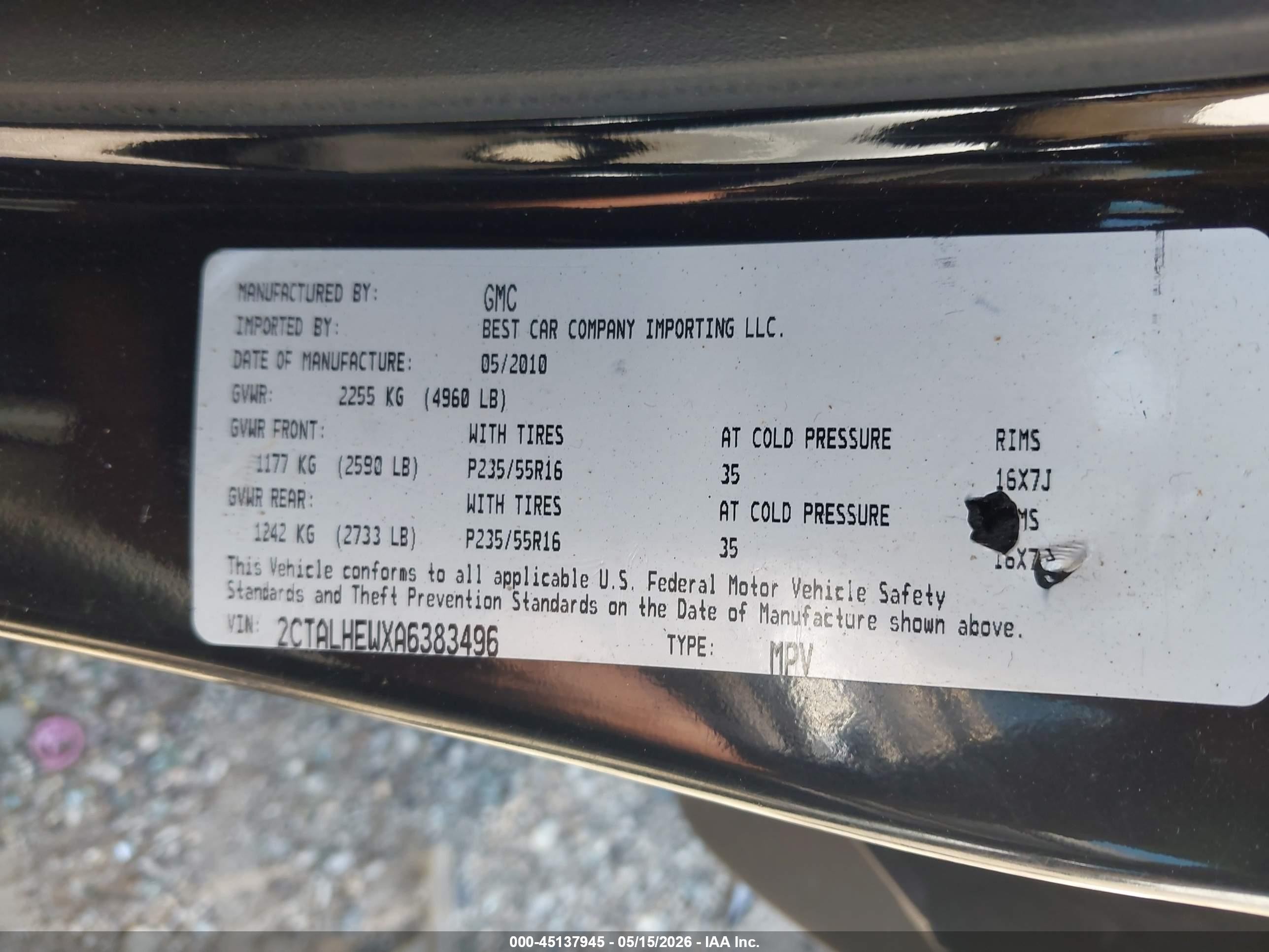 2010 Gmc Terrain Slt Black vin: 2CTALHEWXA6383496