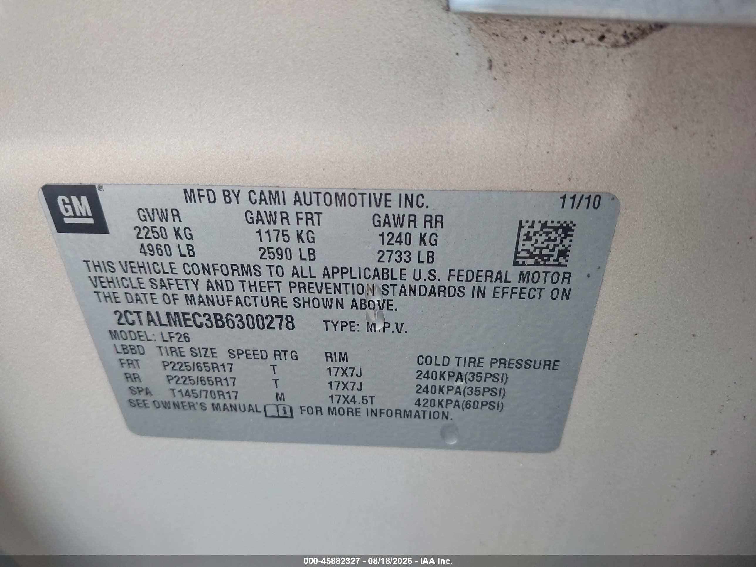 2011 Gmc Terrain Sle-1 Champagne vin: 2CTALMEC3B6300278