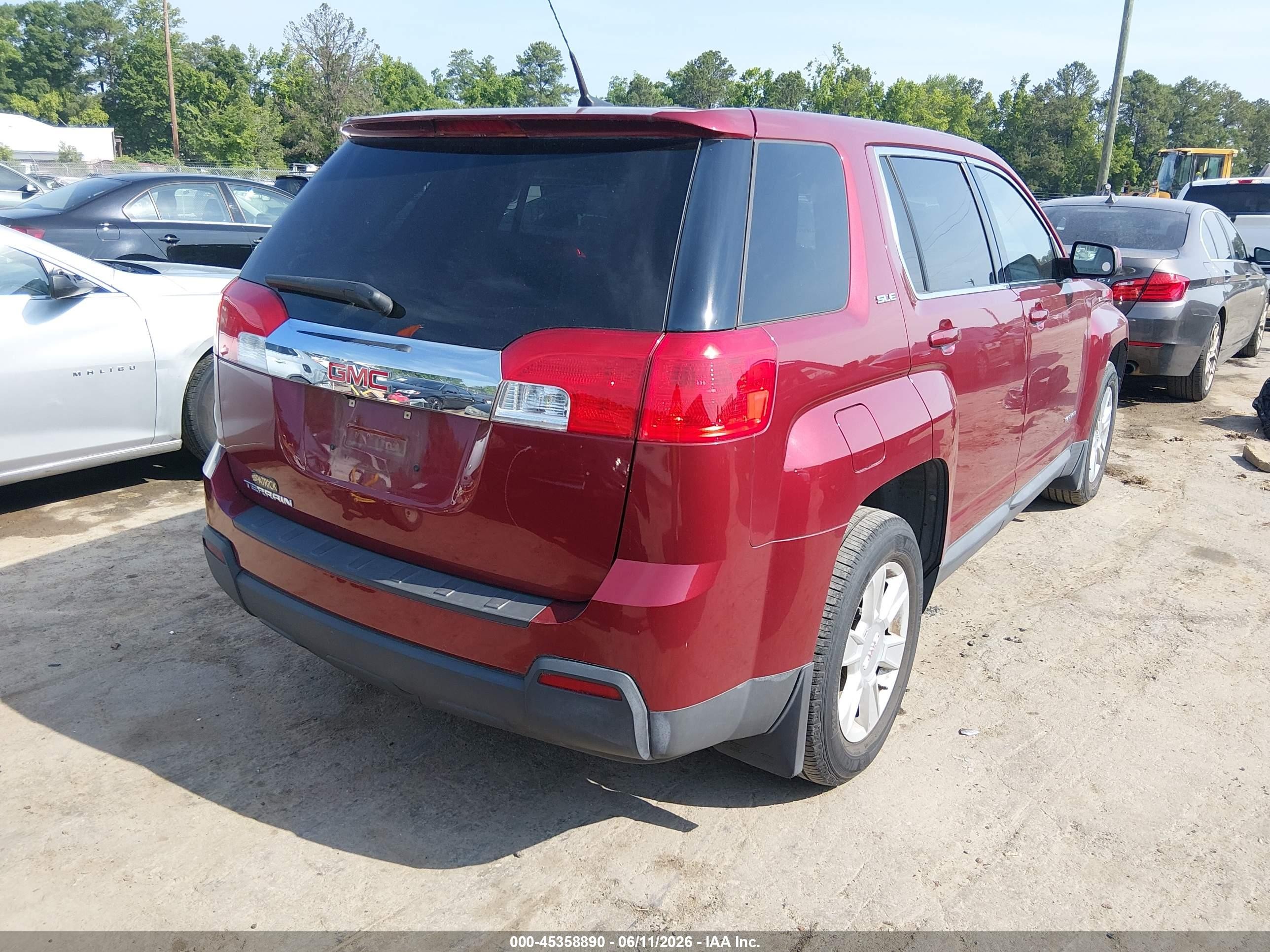 2011 Gmc Terrain Sle-1 Red vin: 2CTALMEC3B6304816