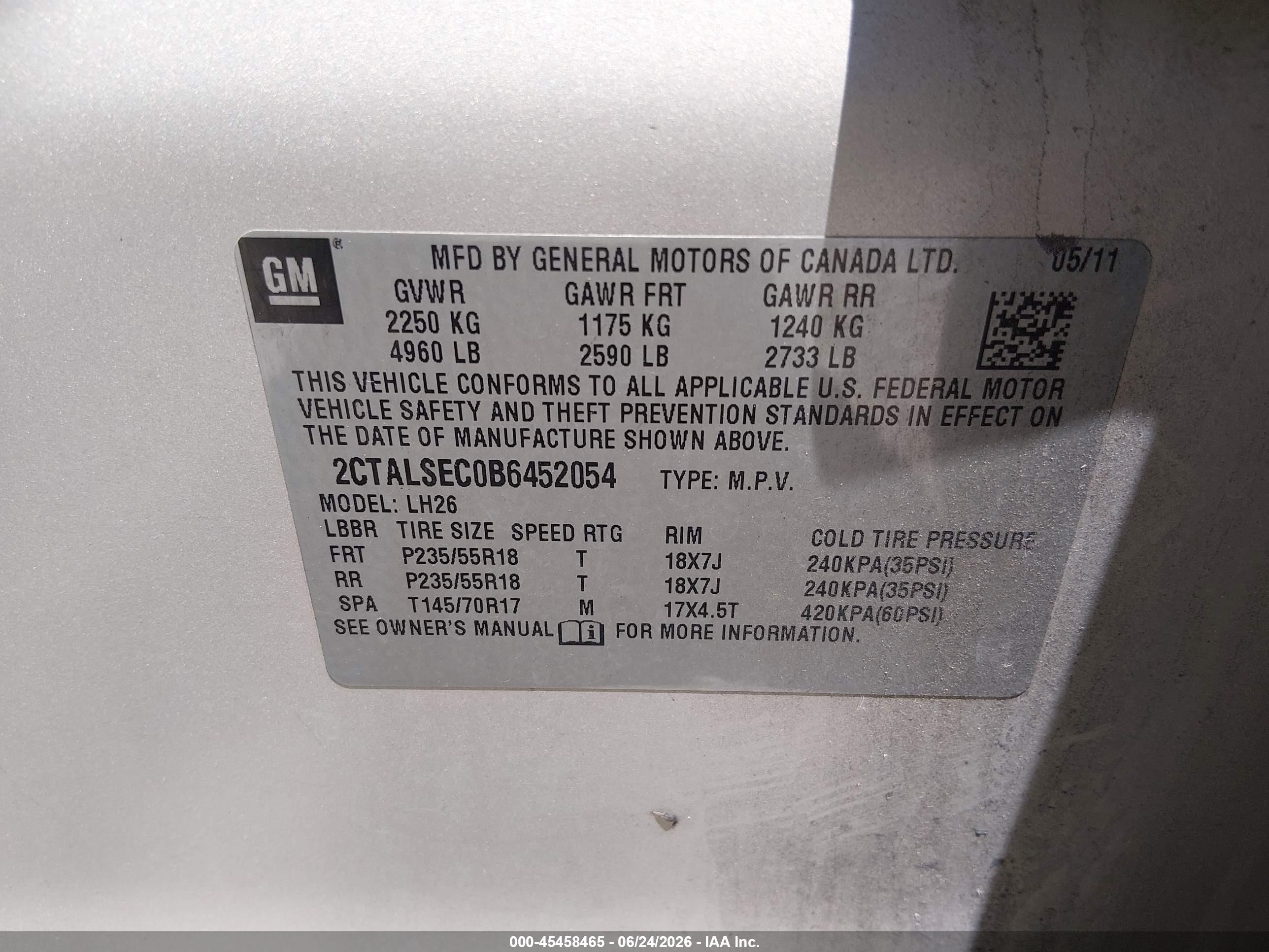 2011 Gmc Terrain Sle-2 Бежевый vin: 2CTALSEC0B6452054