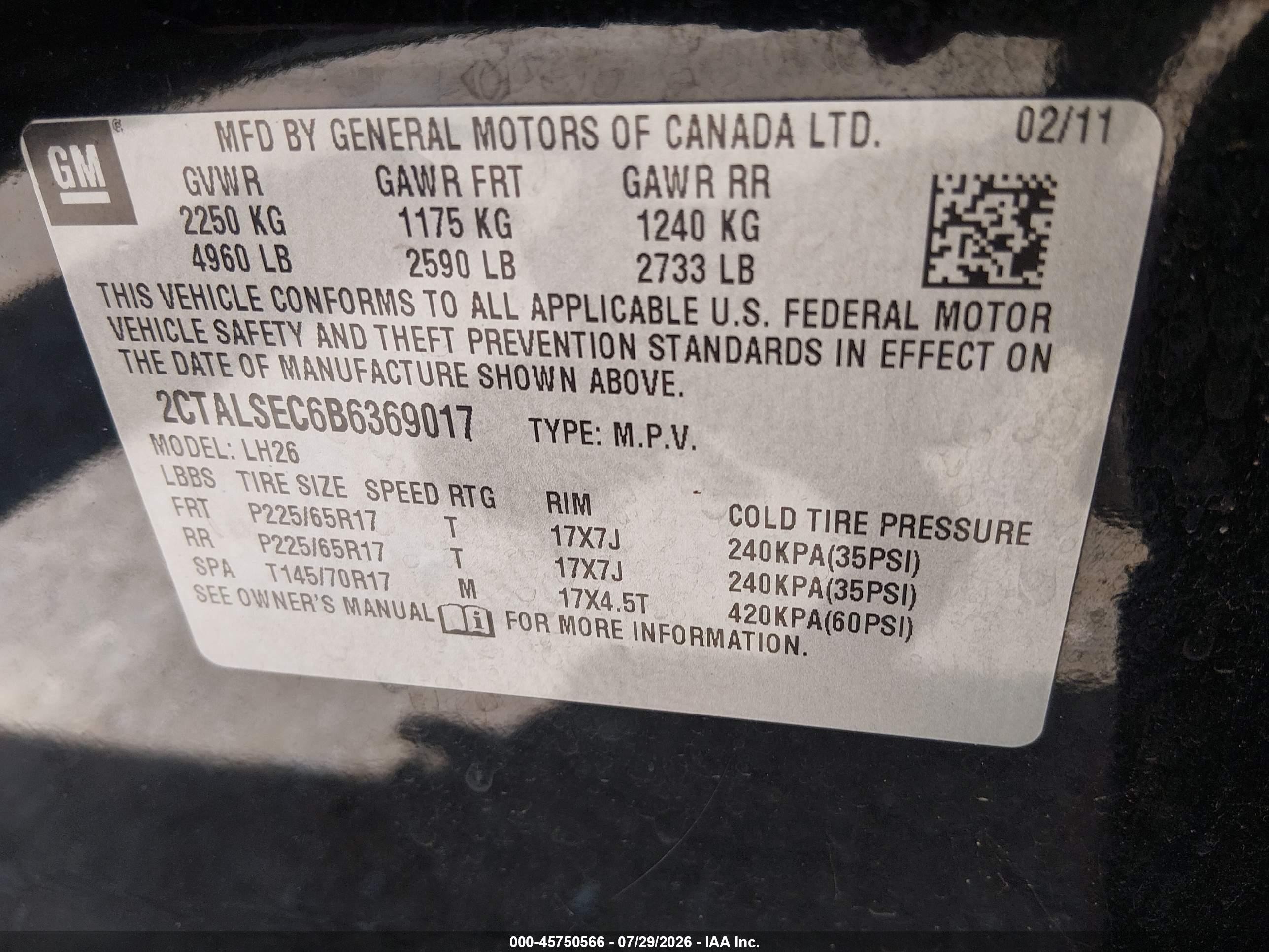 2011 Gmc Terrain Sle-2 Black vin: 2CTALSEC6B6369017