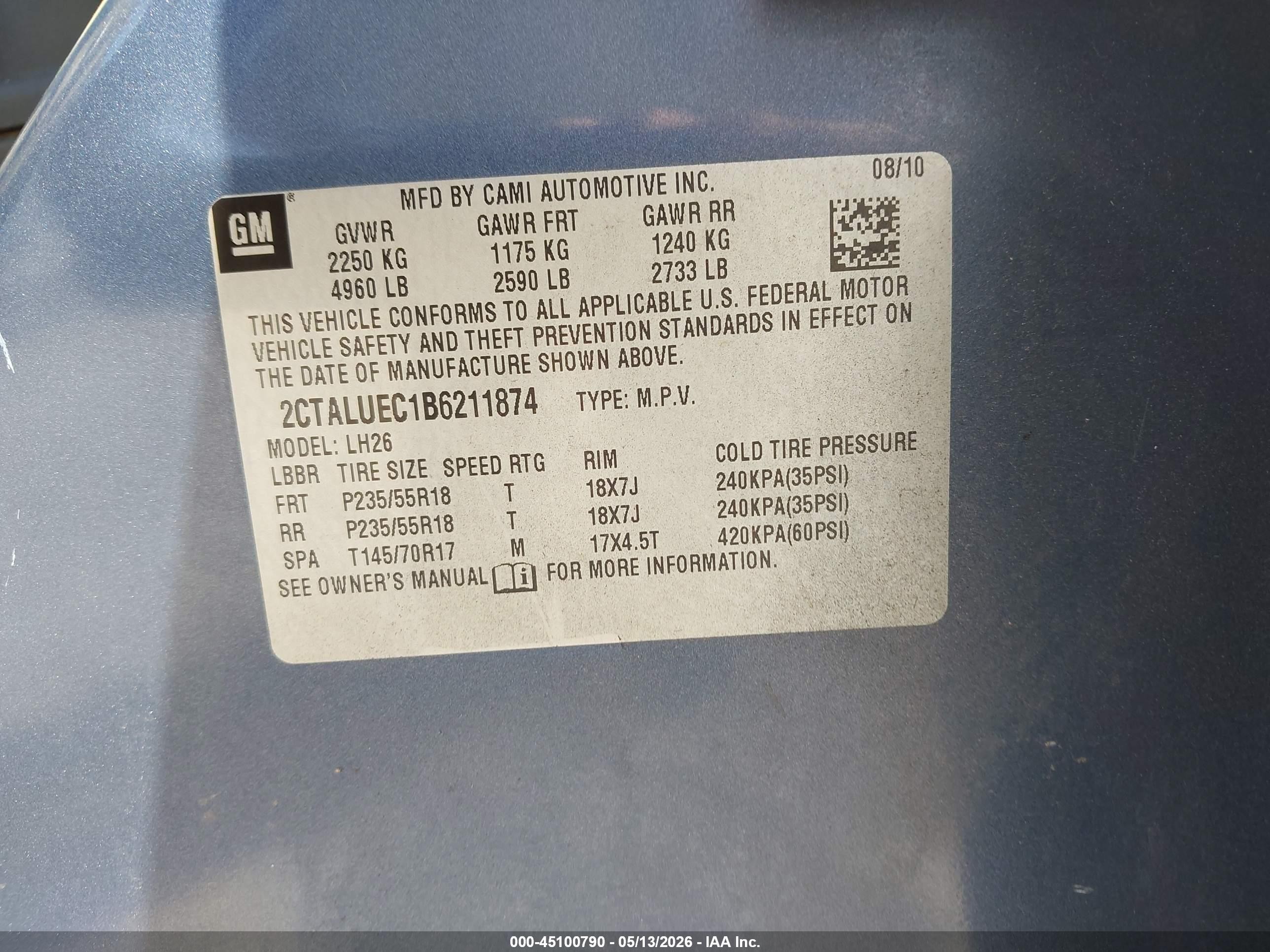 2011 Gmc Terrain Slt-1 Light Blue vin: 2CTALUEC1B6211874