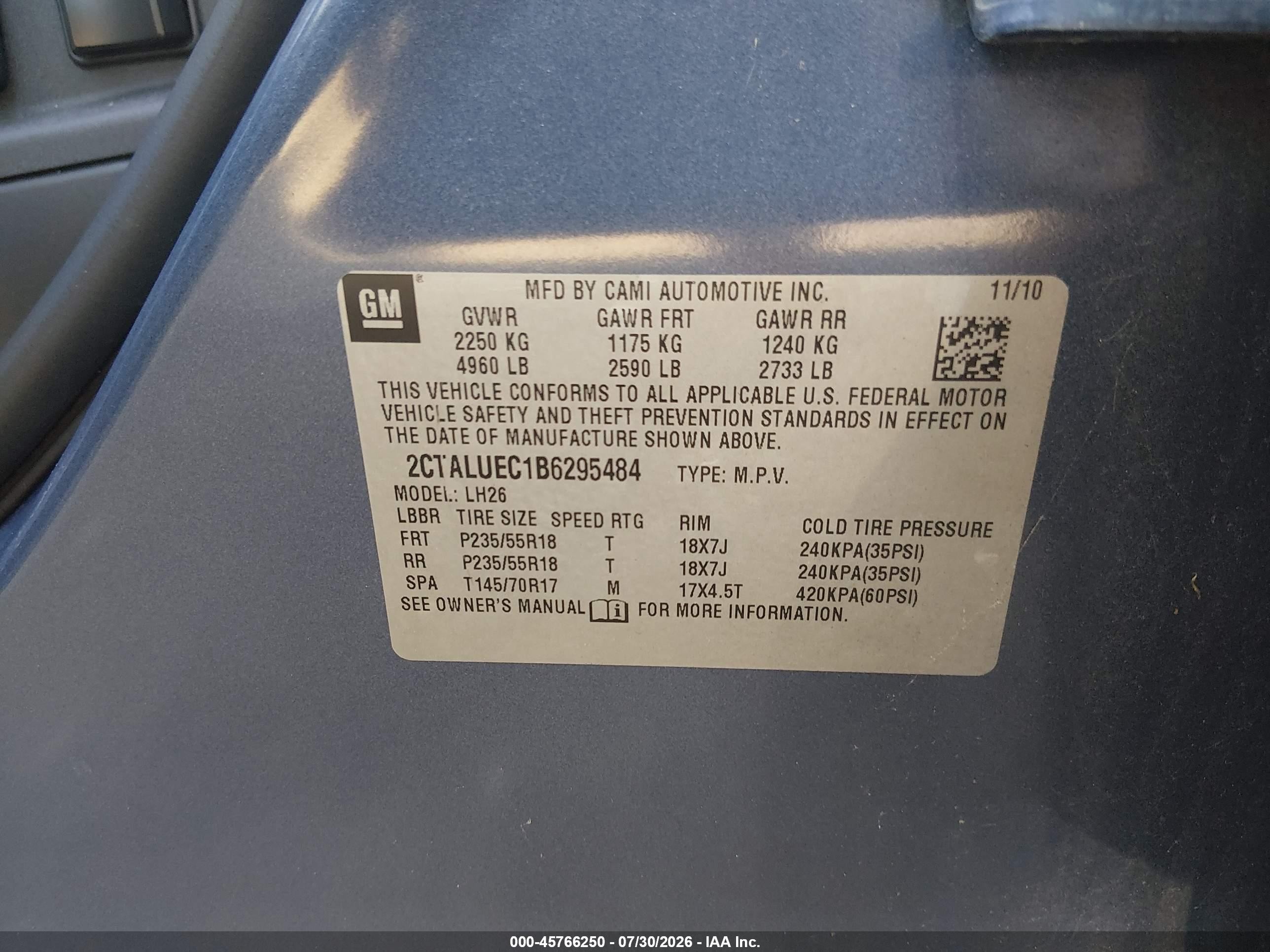 2011 Gmc Terrain Slt-1 Blue vin: 2CTALUEC1B6295484