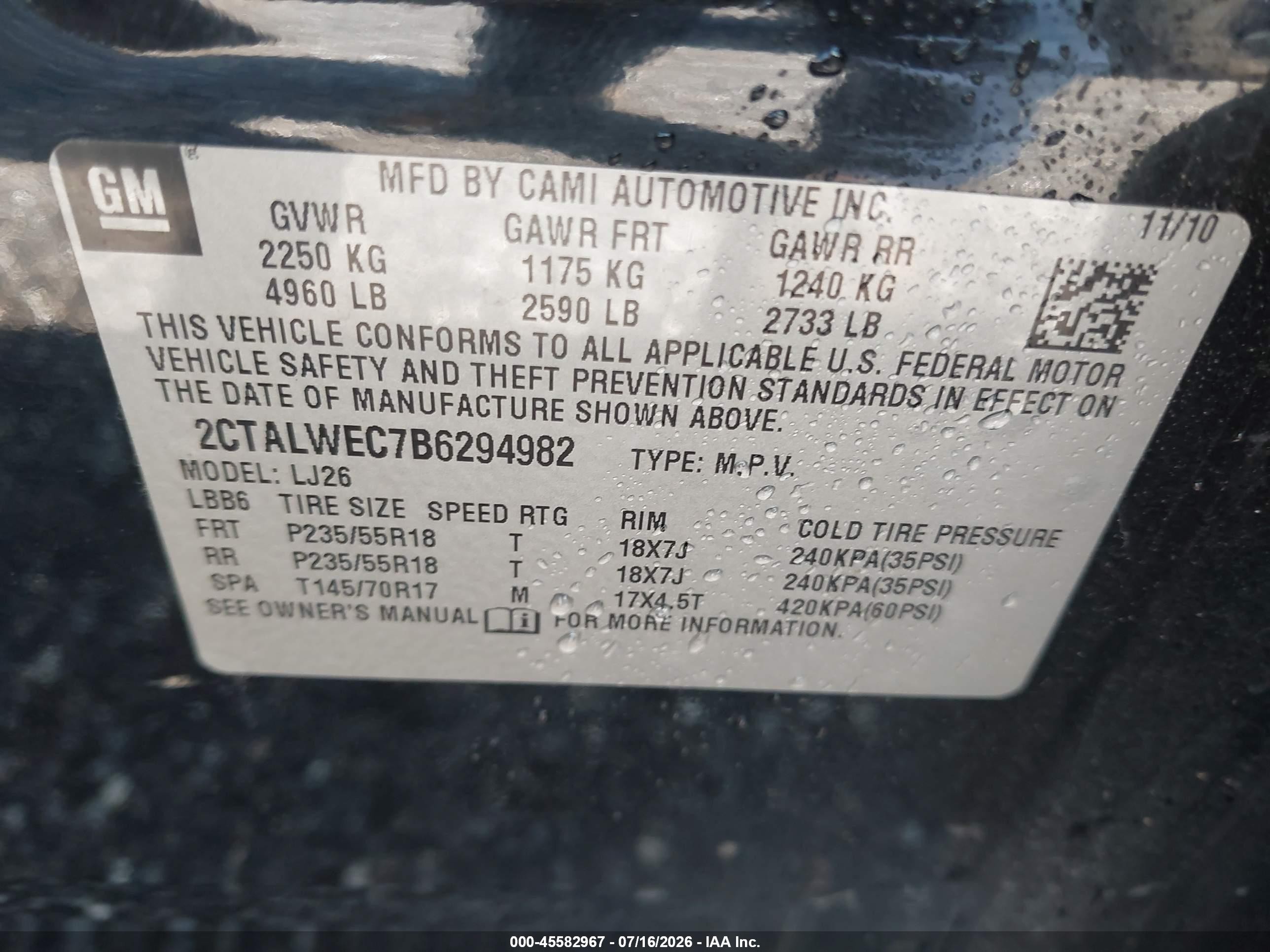 2011 Gmc Terrain Slt-2 Black vin: 2CTALWEC7B6294982