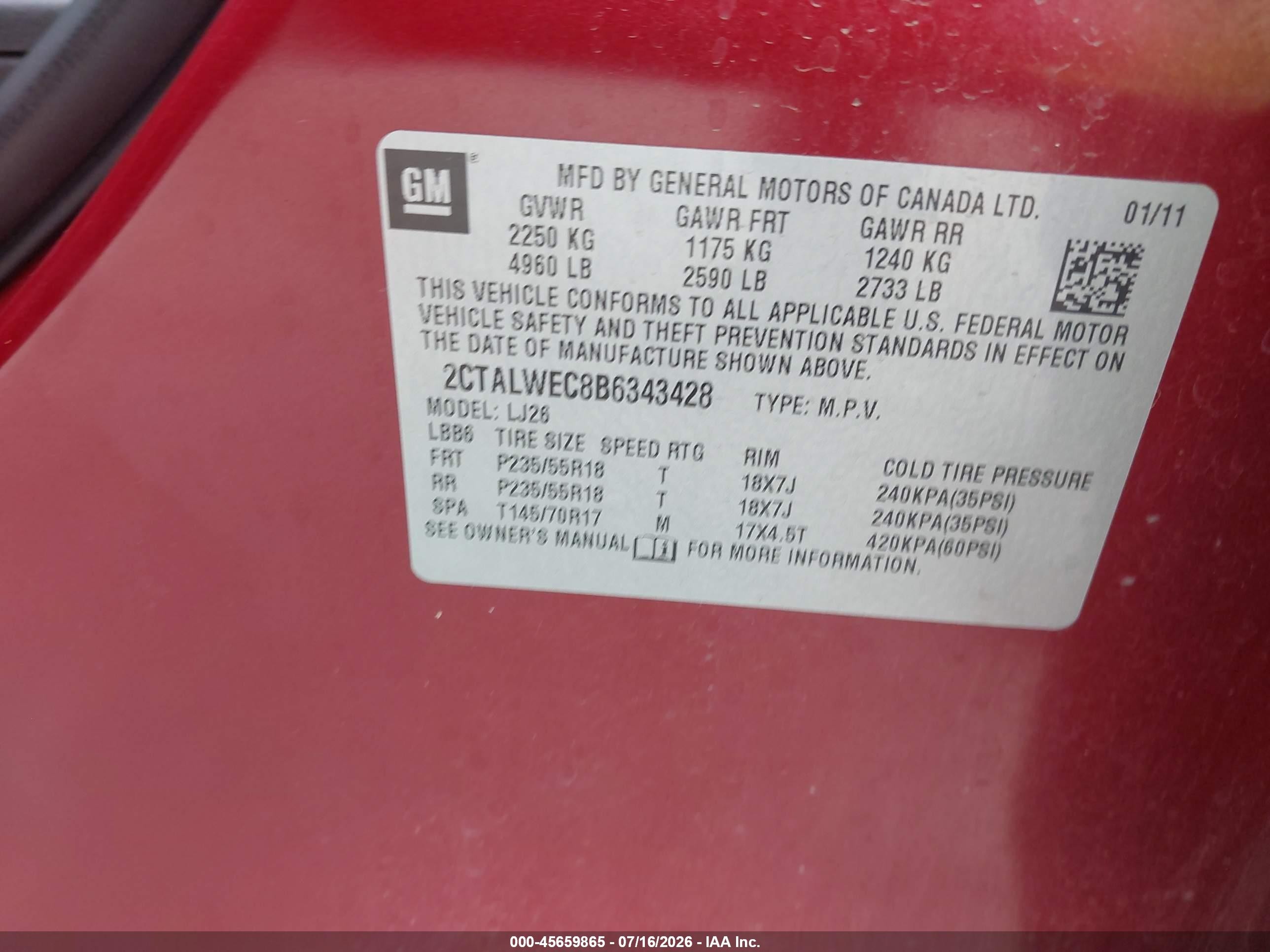 2011 Gmc Terrain Slt-2 Burgundy vin: 2CTALWEC8B6343428