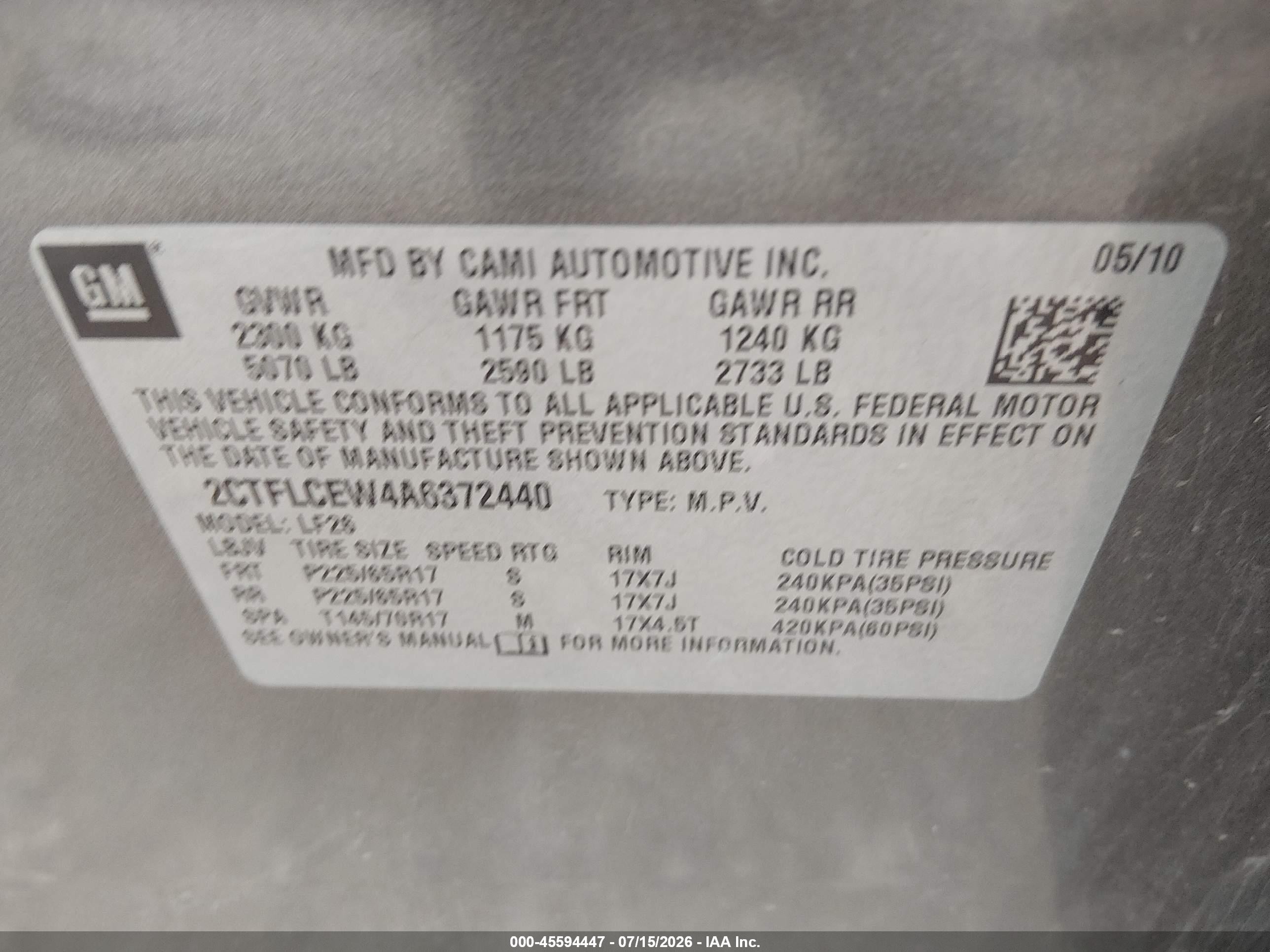 2010 Gmc Terrain Sle-1 Gray vin: 2CTFLCEW4A6372440