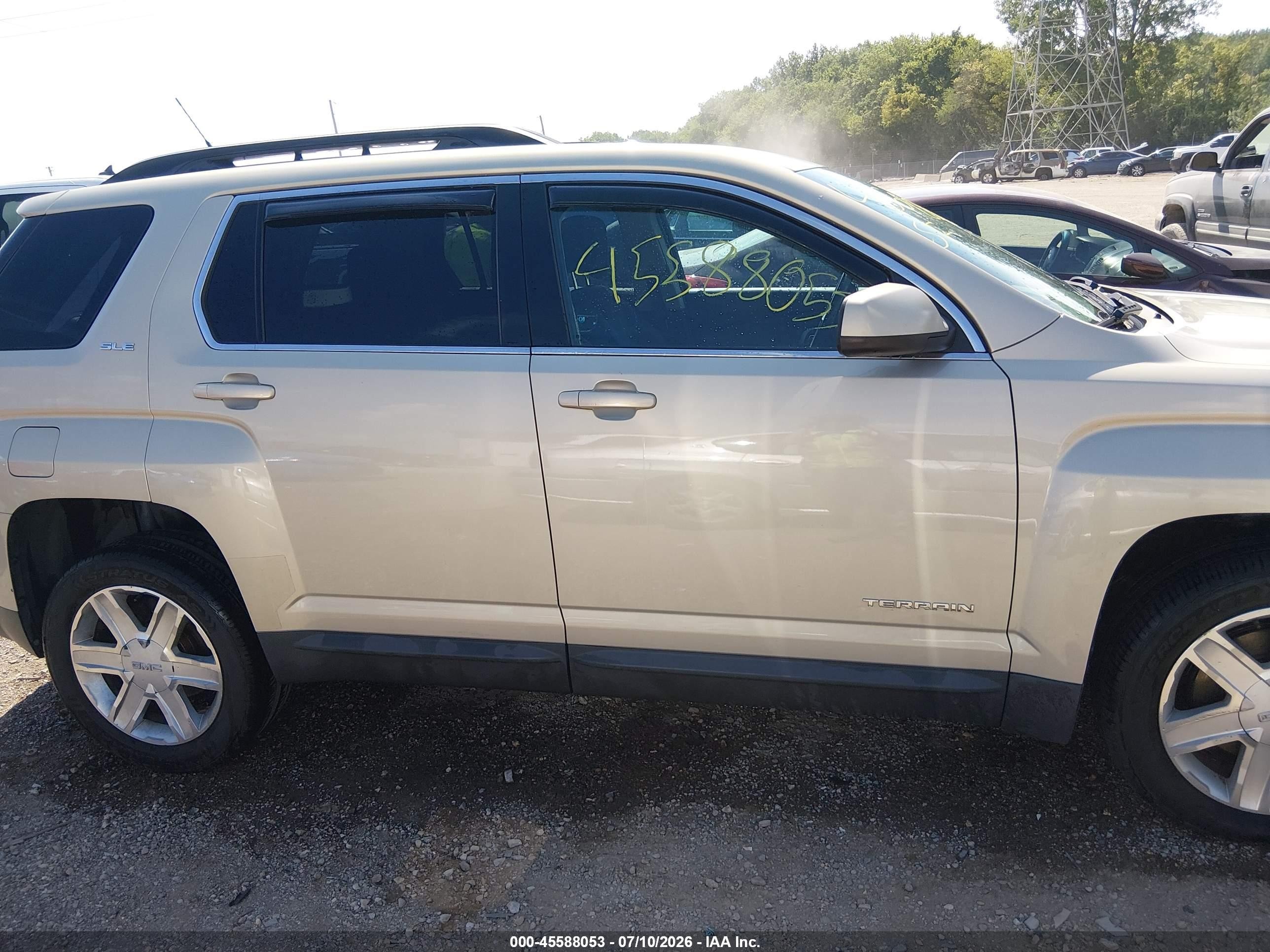 2010 Gmc Terrain Sle-2 Gold vin: 2CTFLDEY4A6237319