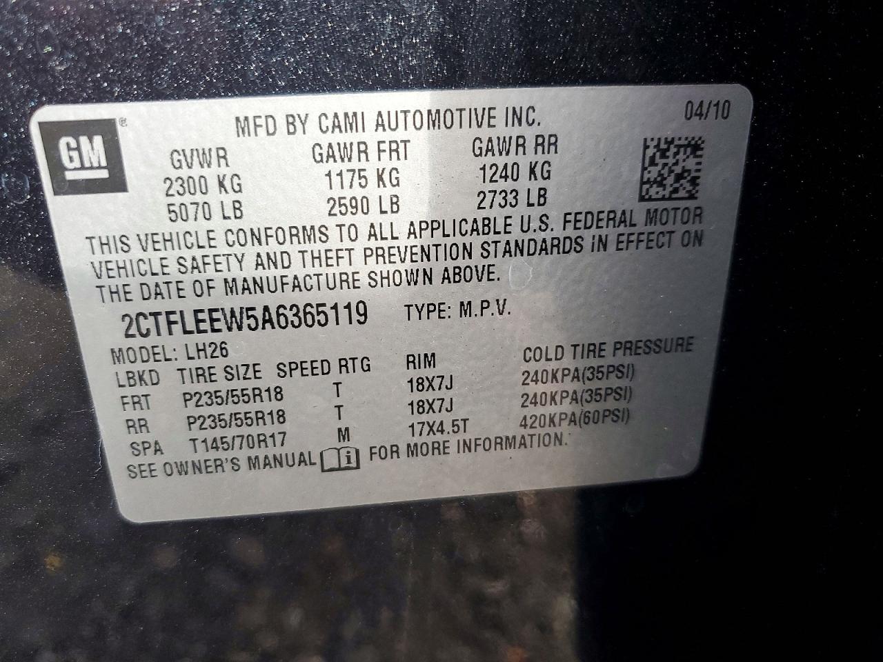 2010 Gmc Terrain Sle Black vin: 2CTFLEEW5A6365119