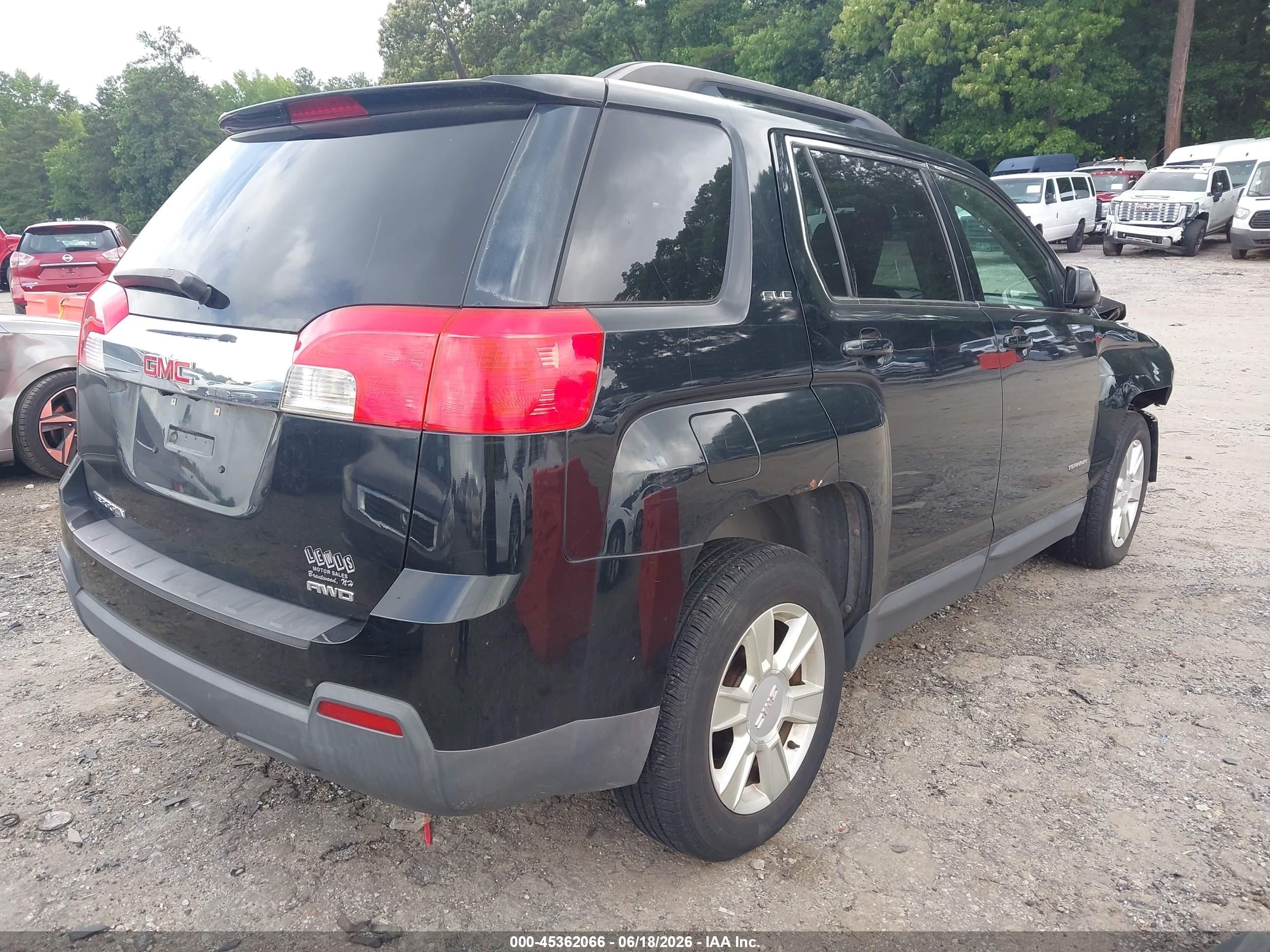 2010 Gmc Terrain Sle-2 Black vin: 2CTFLEEWXA6229147