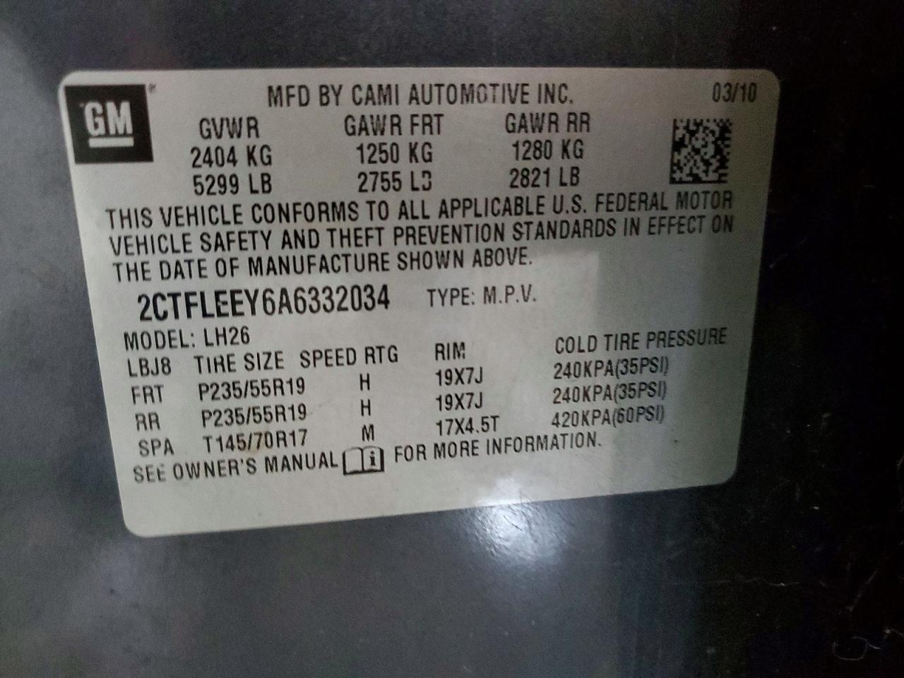 2010 Gmc Terrain Sle Gray vin: 2CTFLEEY6A6332034